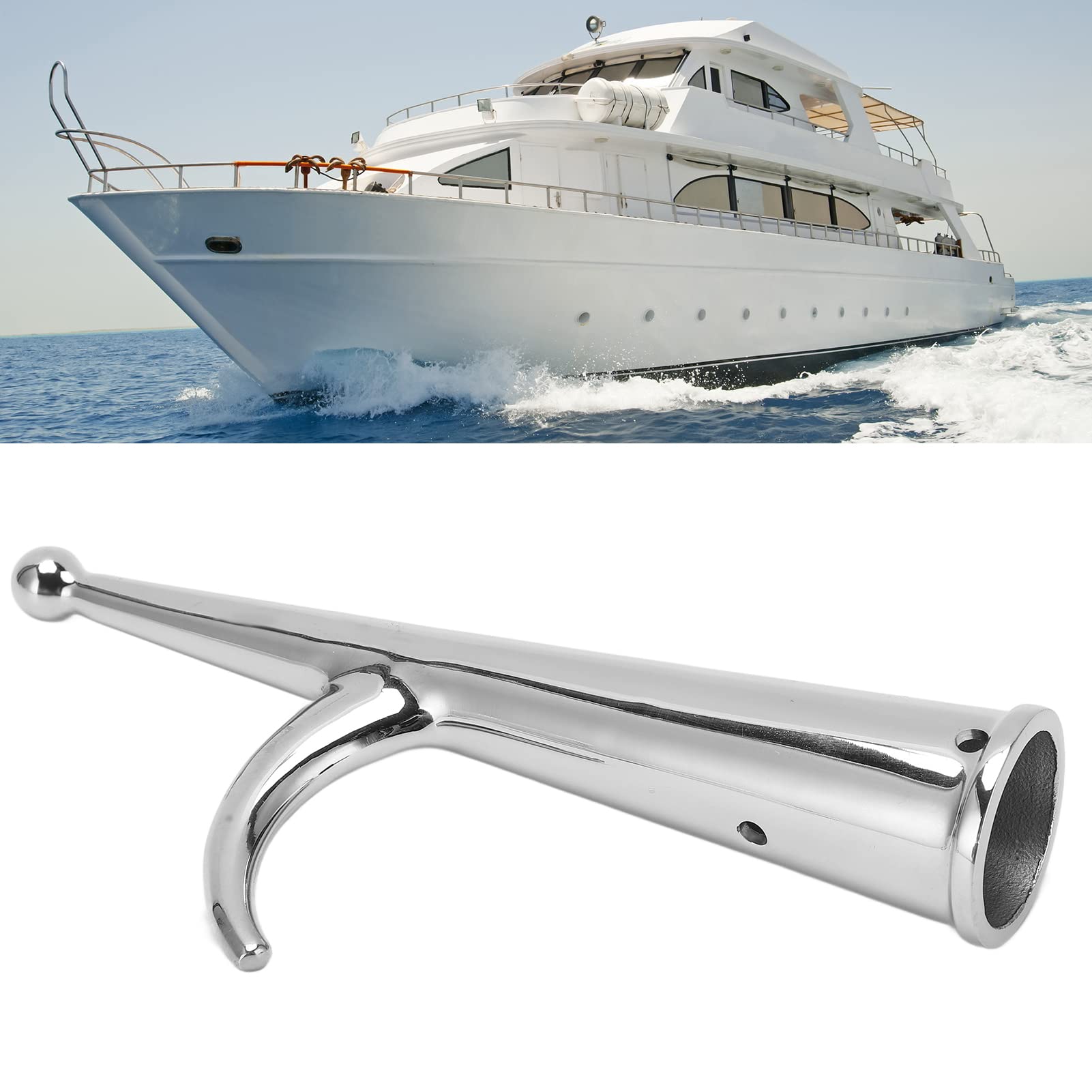 Estremità del mezzo marinaio galleggiante, testa di mezzo marinaio resistente alla ruggine 28 mm/1,1 pollici in acciaio inossidabile per yacht da ormeggio