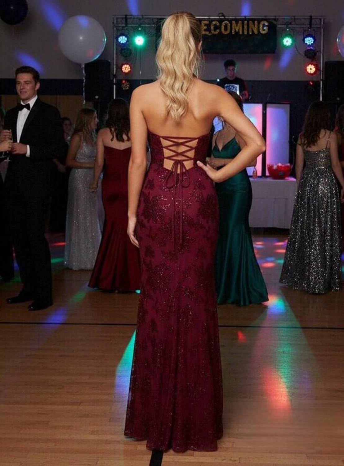 Halter Corset Prom Dress for Women 2026 Sequin Long Mermaid Formal Evening Ball Gown with Slit