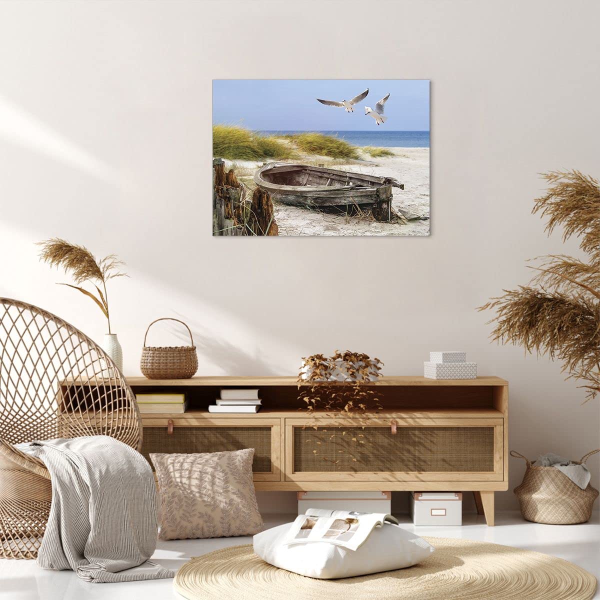 Muralo Leinwandbild 70x50 Cm – Naturmotiv Meer & Wellen, Wanddekoration Für Wohnzimmer & Schlafzimmer