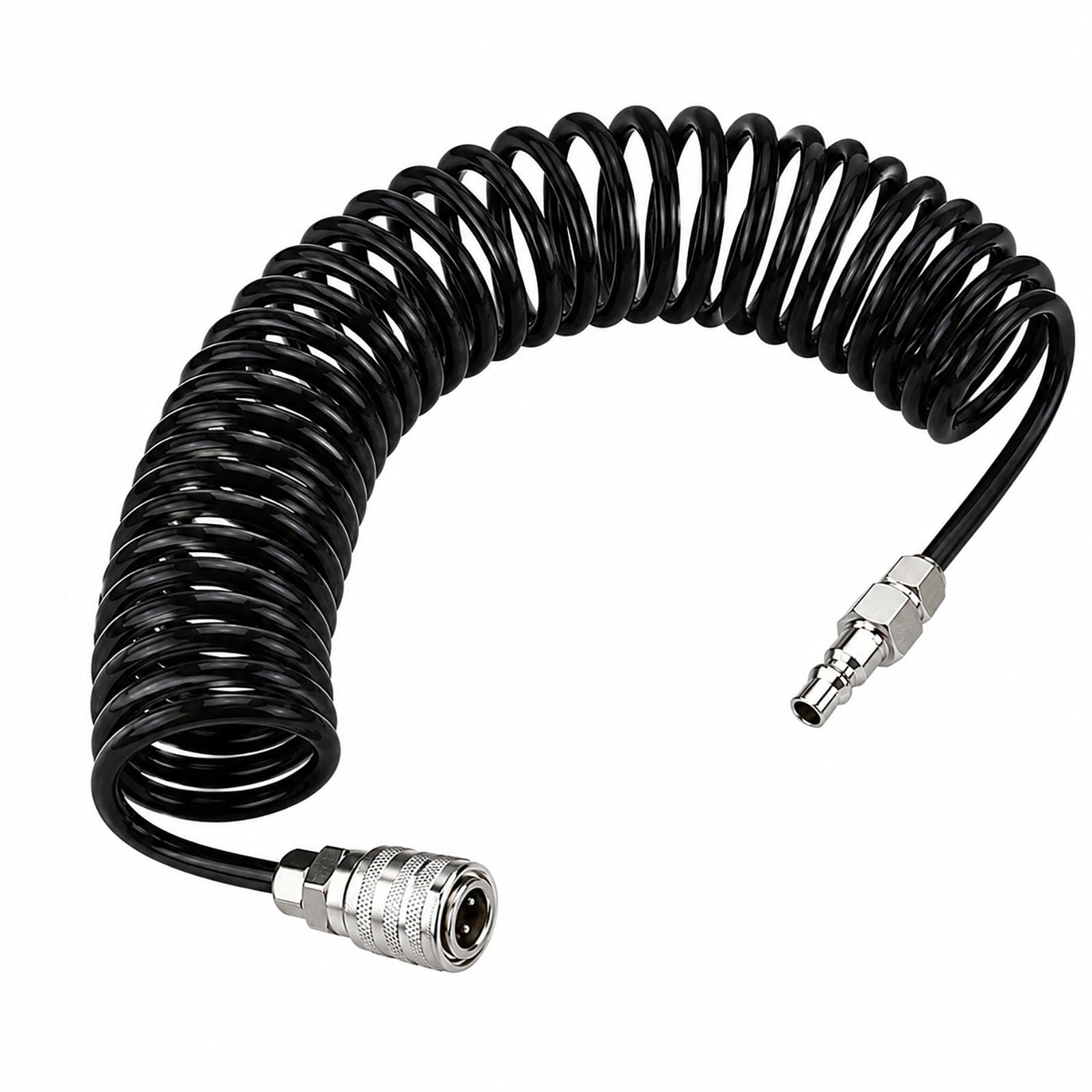 Tubo pneumatico 3-15 metri Nero PU a spirale con raccordi 8mm OD 5mm ID