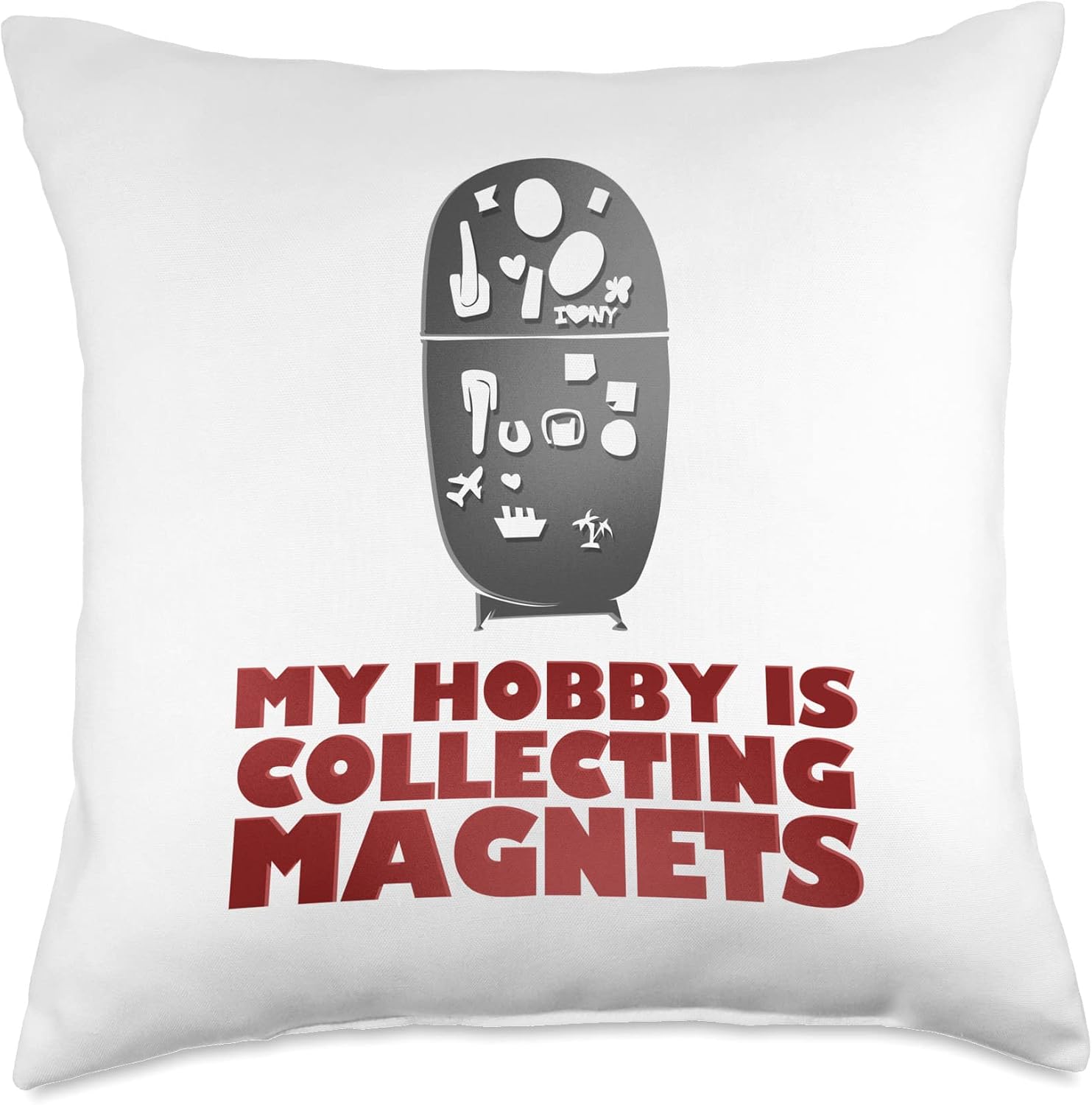 Collecting Magnets Refrigerator Fridge Magnets Design Throw Pillow