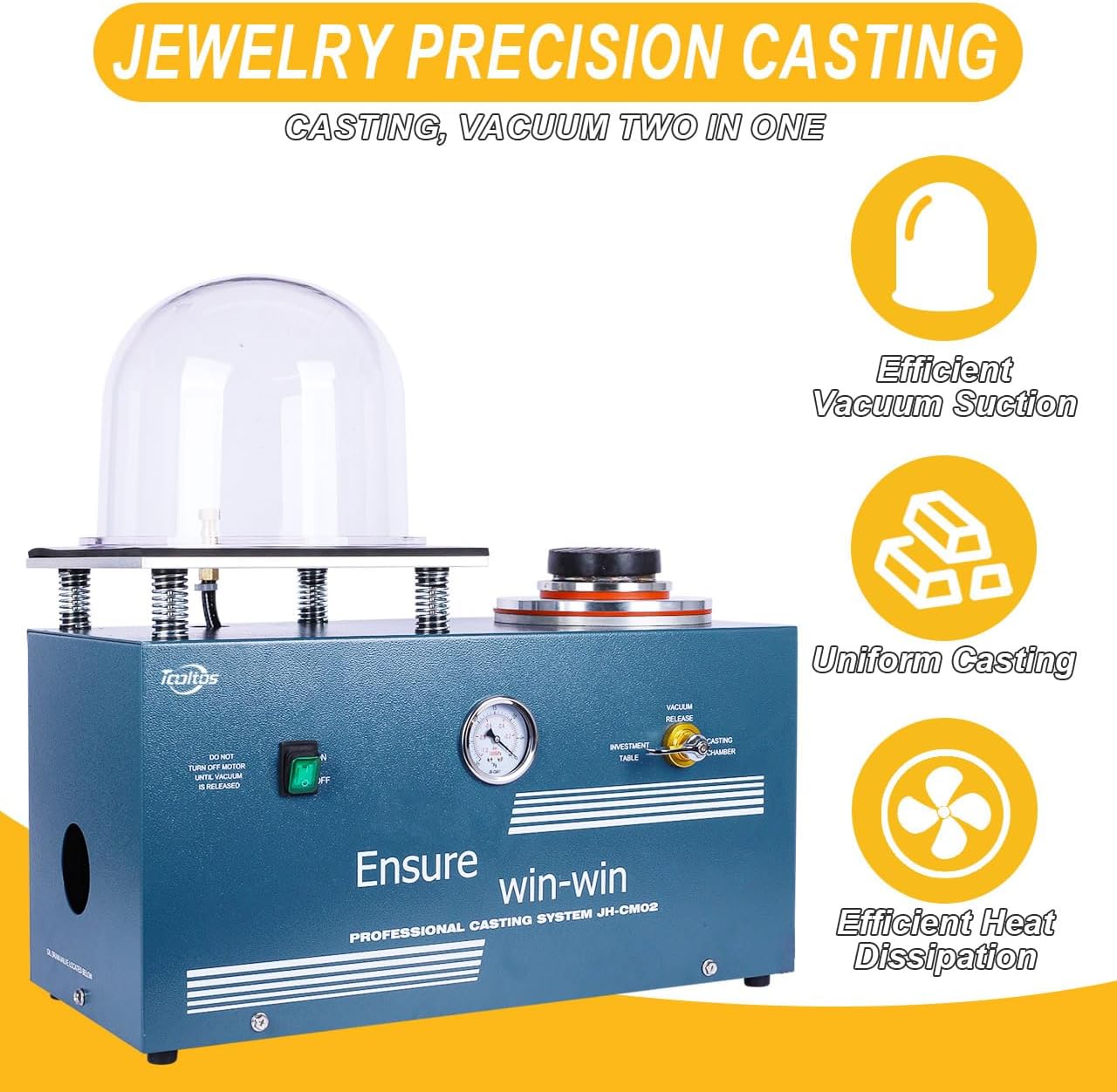 2L Lost Wax Method Jewelry Vacuum Investing Casting Machine
