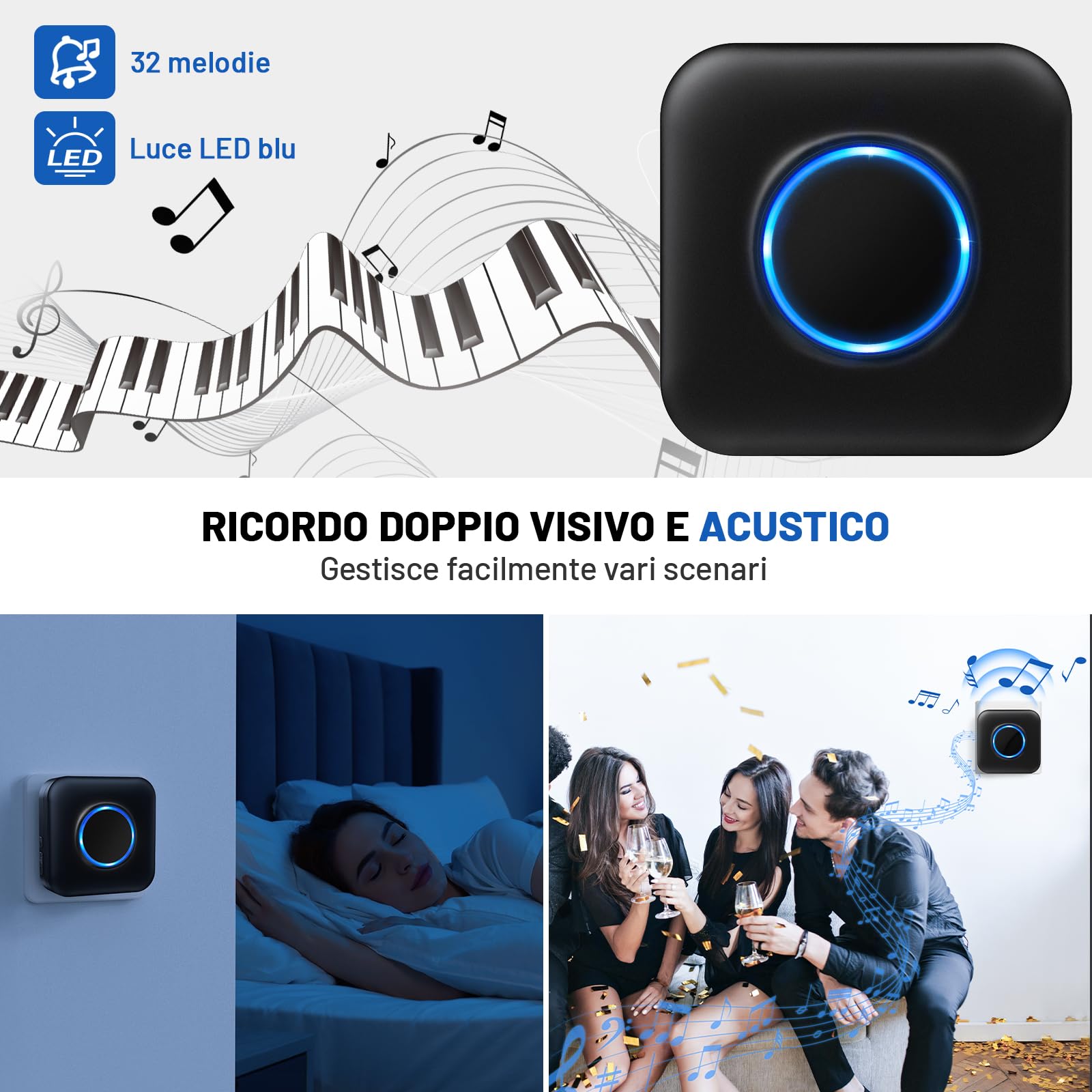 BITIWEND Inoltro del Campanello, Specifico per la Campanella Video Blink 1st & 2nd Gen, Kit di Campanella Amplificatore, Solo per la Modalità Cablata Fissa, Suoneria a Lunga Distanza