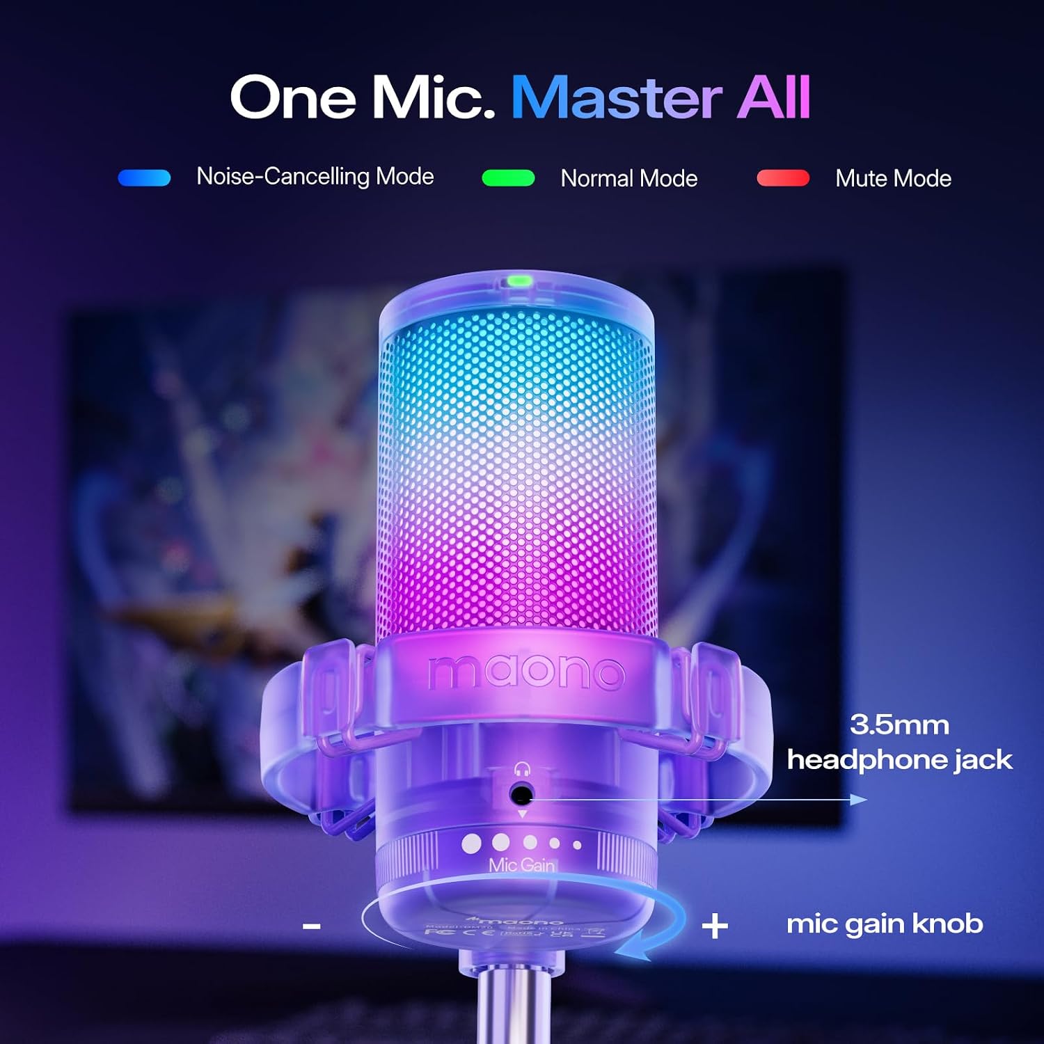 MAONO DGM20S USB Microphone for PC with Clear Voice & Noise Reduction image 5