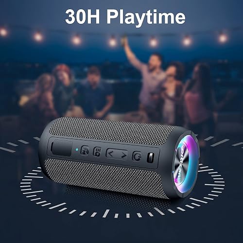 Ortizan Bluetooth Speaker, Portable Wireless Bluetooth Speakers With Led Light, Louder Volume & Enhanced Bass, IPX7 Waterproof, 30H Playtime, Durable Loud Outdoor Speaker for Travel, Sport - 5