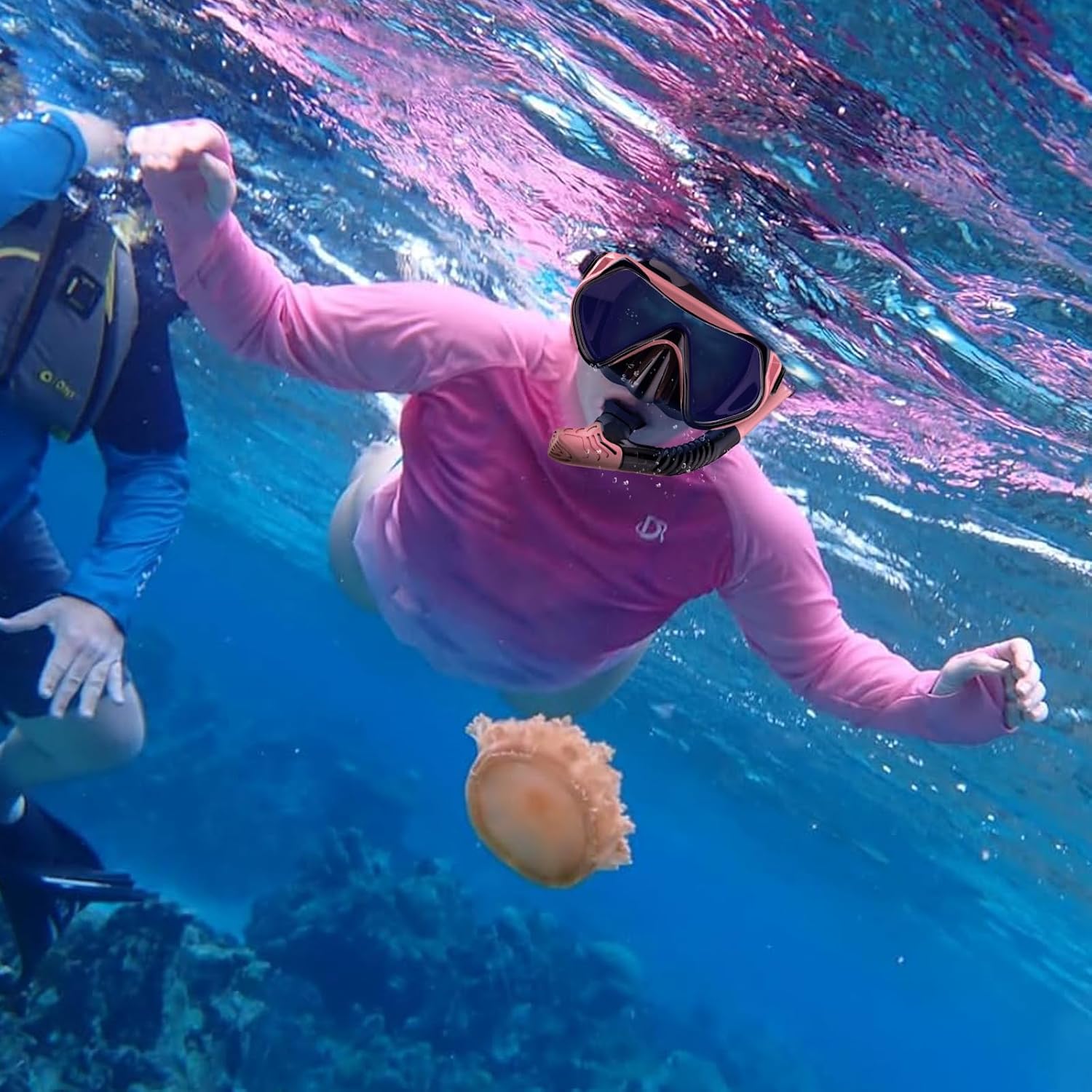 Snorkeling Gear for Adults, Dry-Top Snorkel Set Scuba Diving mask, 180°Panoramic Wide View Professional Snorkeling Gear Breathing Freely Snorkel Mask - Image 4