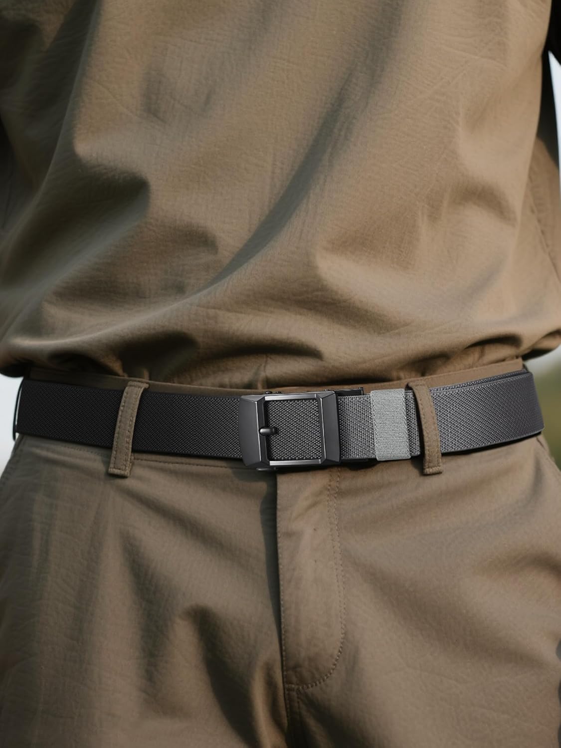 VANNANBA Stretchable Ratchet Belts for Men,Nylon Web Golf Belt with Automatic Buckle - Image 3