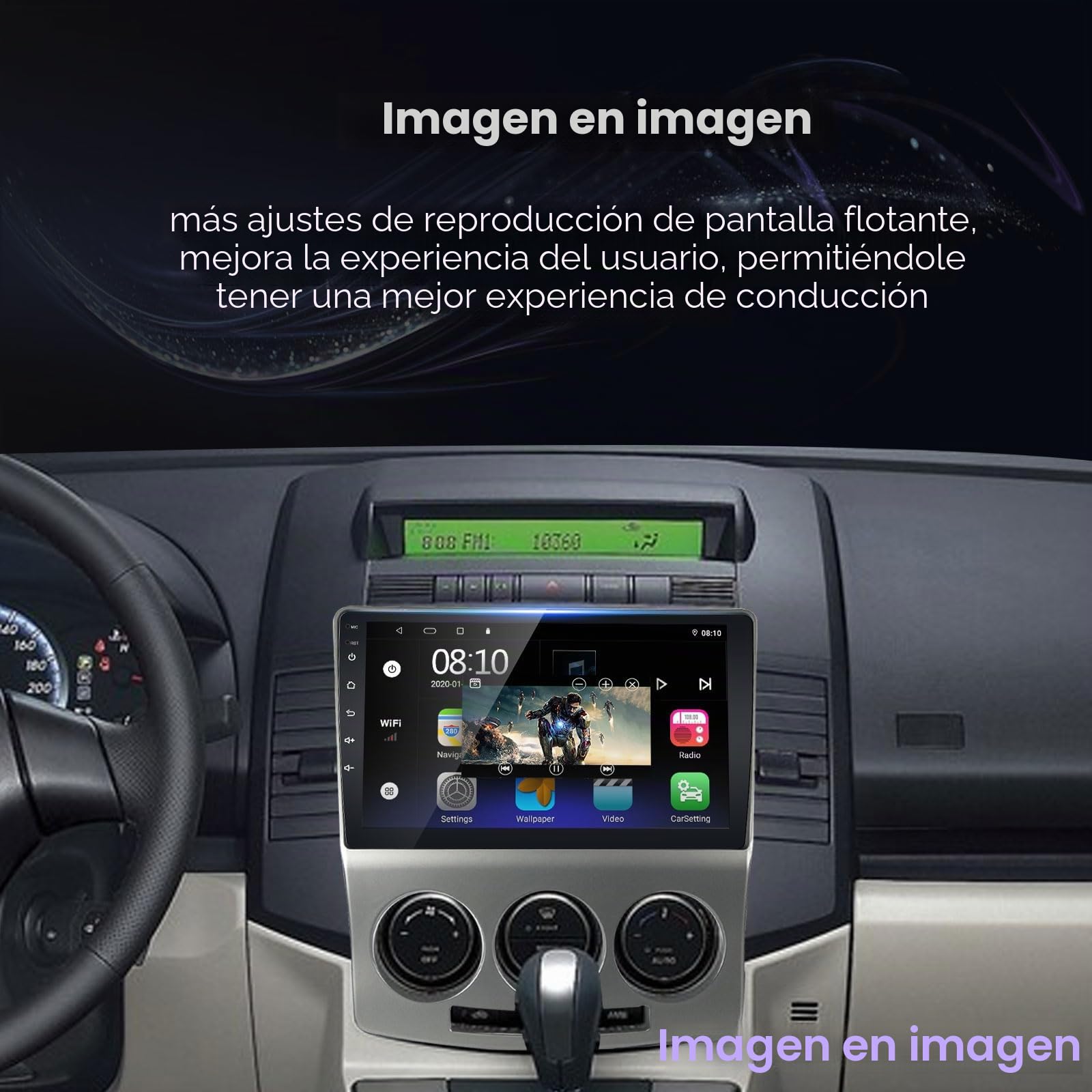 EZoneTronics Android 13 Radio de Coche estéreo para Mazda 5 2005-2010 con Wireless Carplay Android Auto Pantalla táctil de 9 Pulgadas navegación GPS Bluetooth USB WiFi Mirrorlink FM/RDS 2G+ 32G