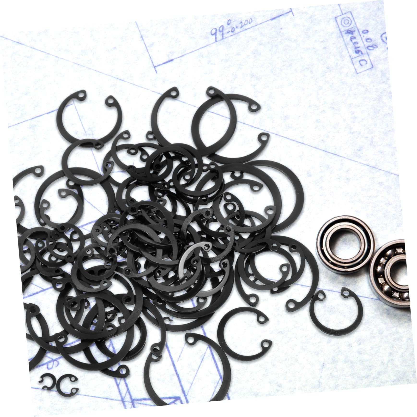 Unomor 1 Set Elastic Circlip Bearing Clips Assorted Retaining Rings Metal Circlip Retaining Rings Assortment Retainer Clip Flat Washer Assortment Kit Small Snap Rings Small c Clamps 65