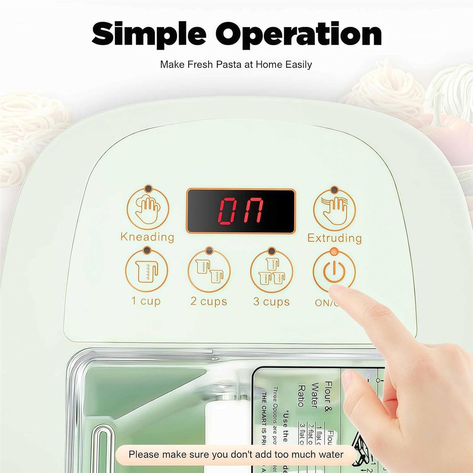 Máquina eléctrica para hacer pasta de 260W, máquina automática para hacer fideos con 13 formas, pantalla LED para espaguetis, fettuccine, lasaña en casa