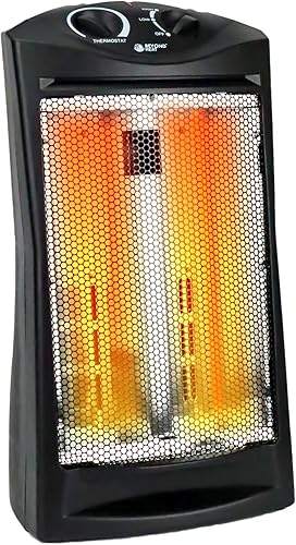 Calentador de torre radiante infrarrojo de cuarzo eléctrico de 1500 W, calentador de espacio portátil con protección contra vuelco y