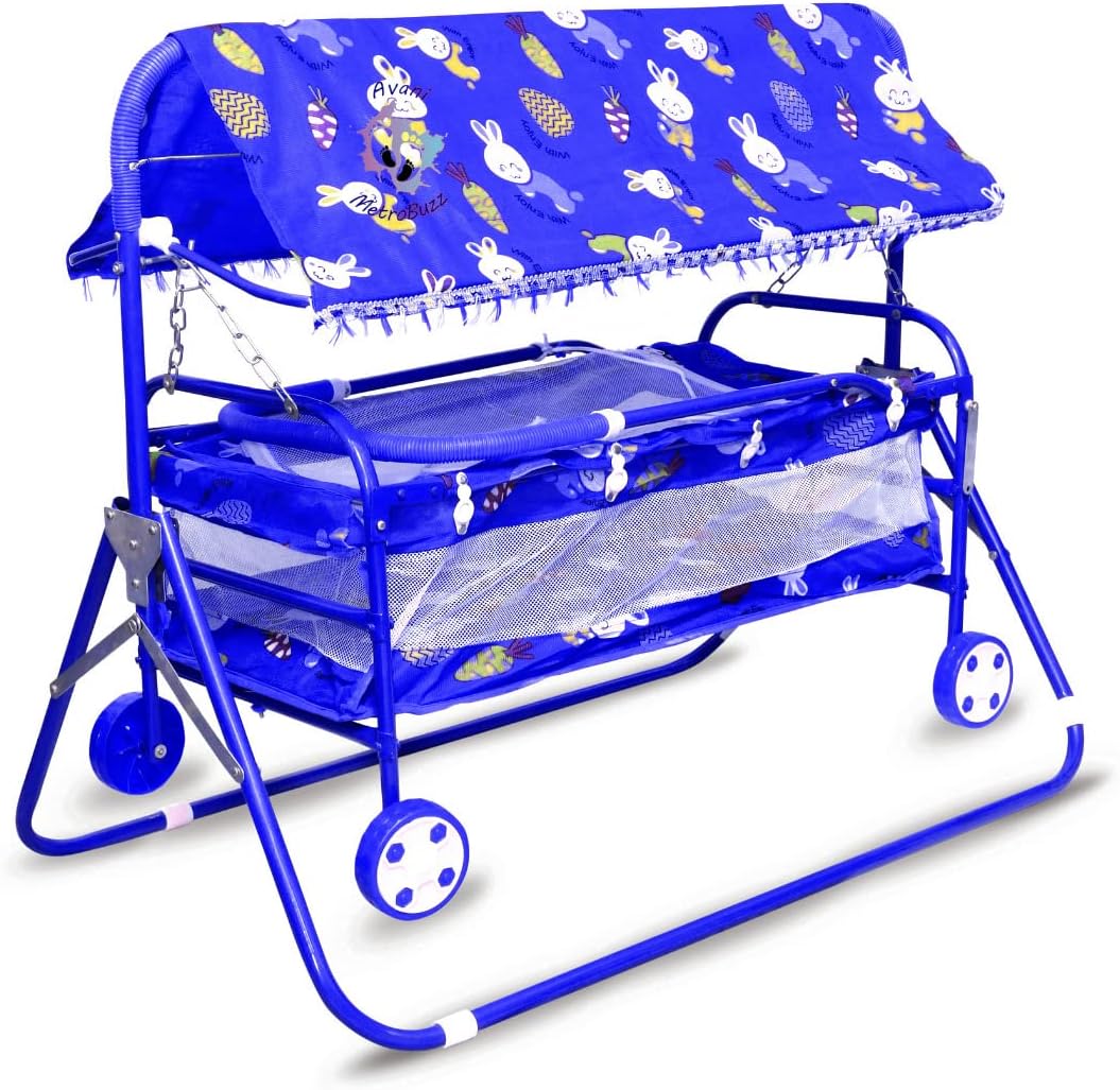 AVANI METROBUZZ Baby Mosquito Net Jhula Swing with Mosquito Net for New Born Baby 1-2 Years Babies-Newborn Baby Cotton Baby Sleep Swing Cradle-Baby Jhula Jhoola Set