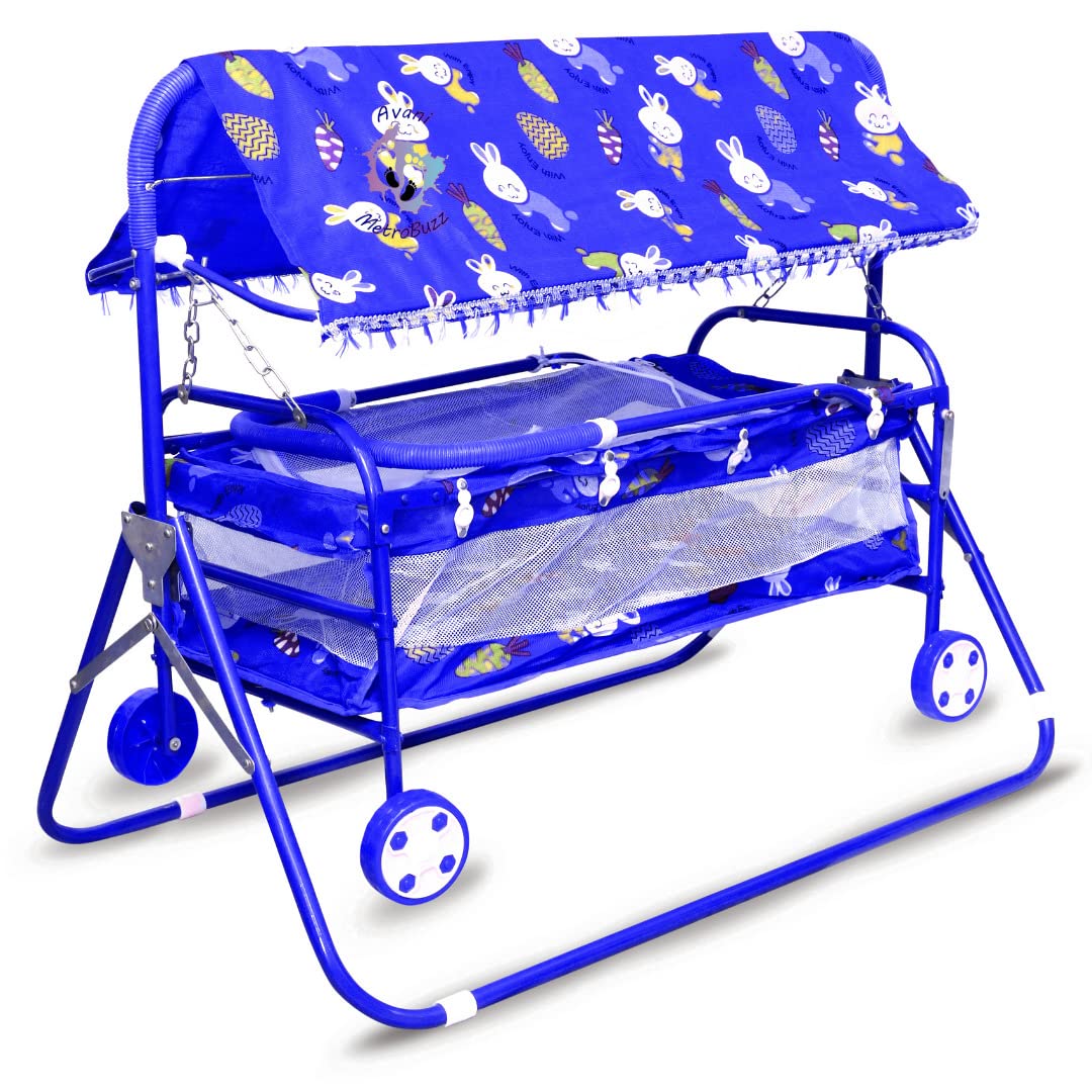 AVANI METROBUZZ Baby Mosquito Net Jhula Swing with Mosquito Net for New Born Baby 1-2 Years Babies-Newborn Baby Cotton Baby Sleep Swing Cradle-Baby Jhula Jhoola Set