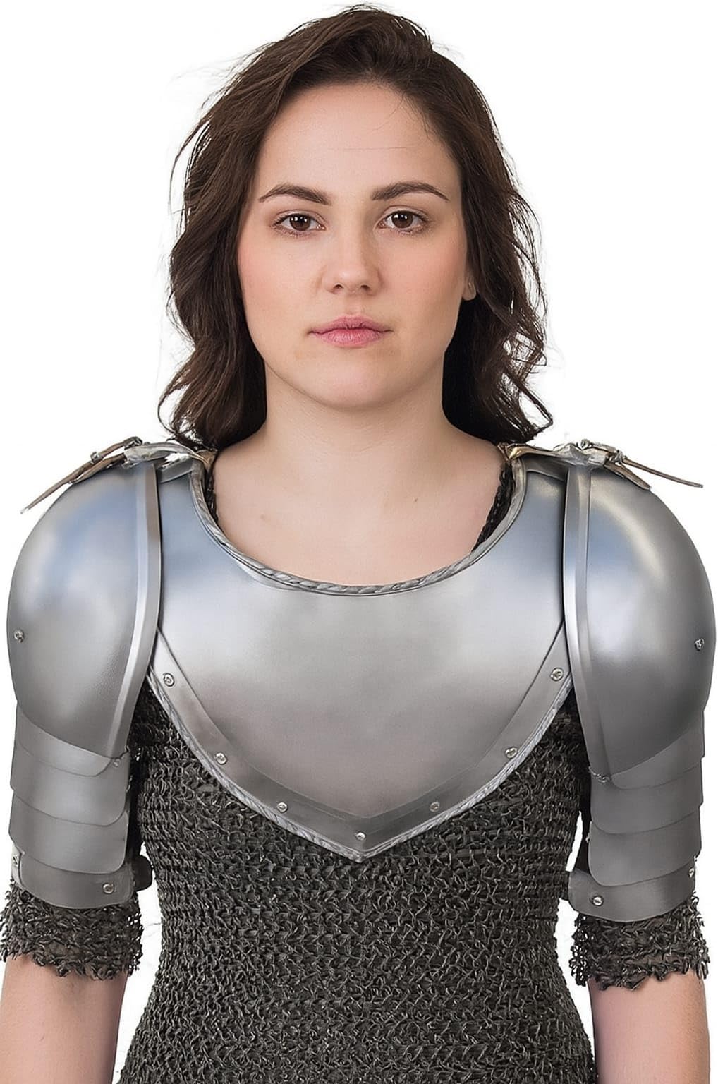 Medieval Iron Gorget Spaulders Arm Shoulder Set Viking Crusader Pauldrons Armor