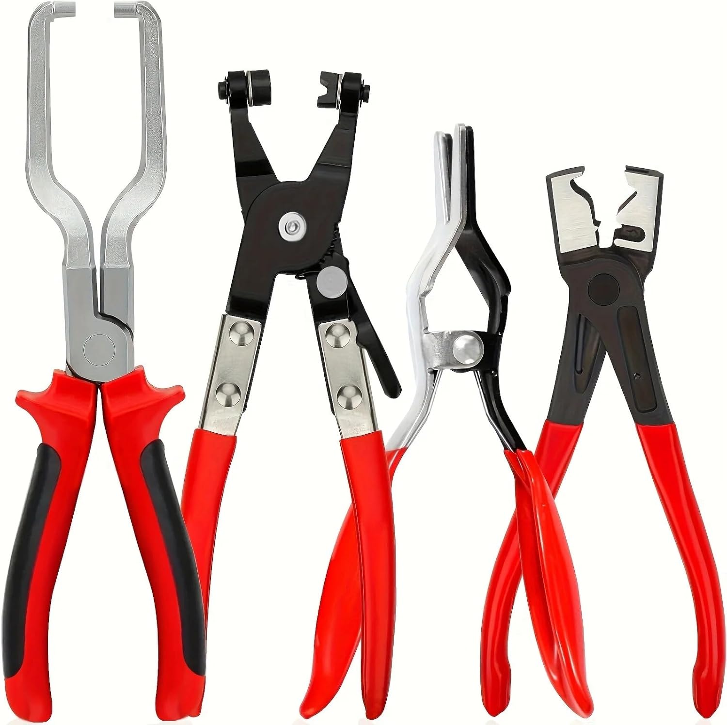 Professional Hose Clamp Pliers Set Of 4 - Fuel Line Disconnection And Removal Tool Kit 1Set