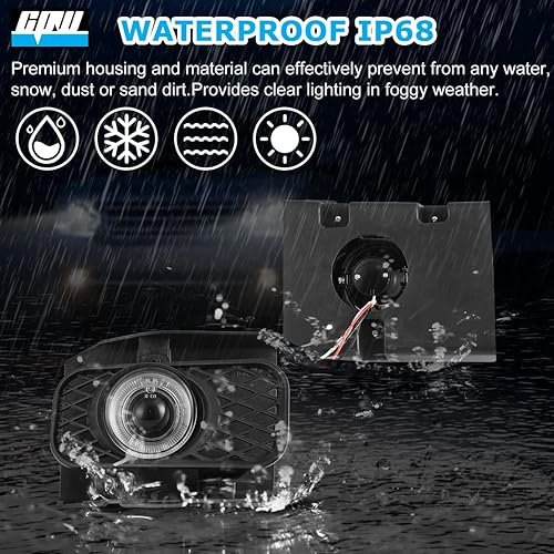 Miniatura 3 de CPW Luces antiniebla compatibles con Ford 1999 2000 2001 2002 2003 F-150 Expedición 1999-2002 Proyector de anillo halo de conducción