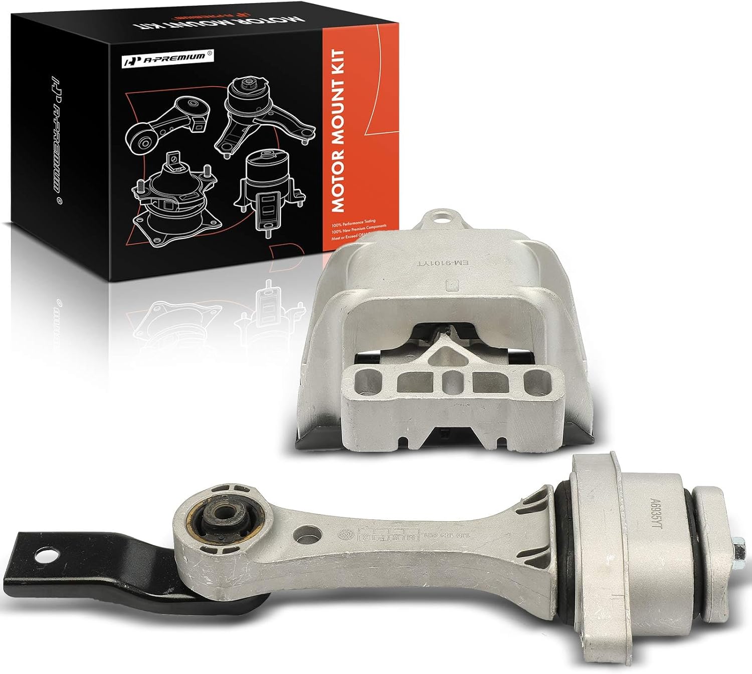 A-Premium Engine Motor and Transmission Mount Kit Compatible with Volkswagen Jetta 1999-2005, Golf 1999-2006, Beetle 1998-2005, 1.8L 1.9L 2.0L 2.8L, 2-PC Set, Replace# 1J0199555AK, 1J0199555AL