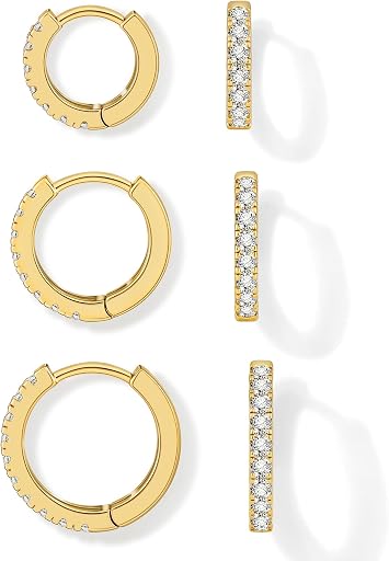 micuco 3 Pairs Small Hoop Earrings Tiny Cartilage Earrings for Women Men