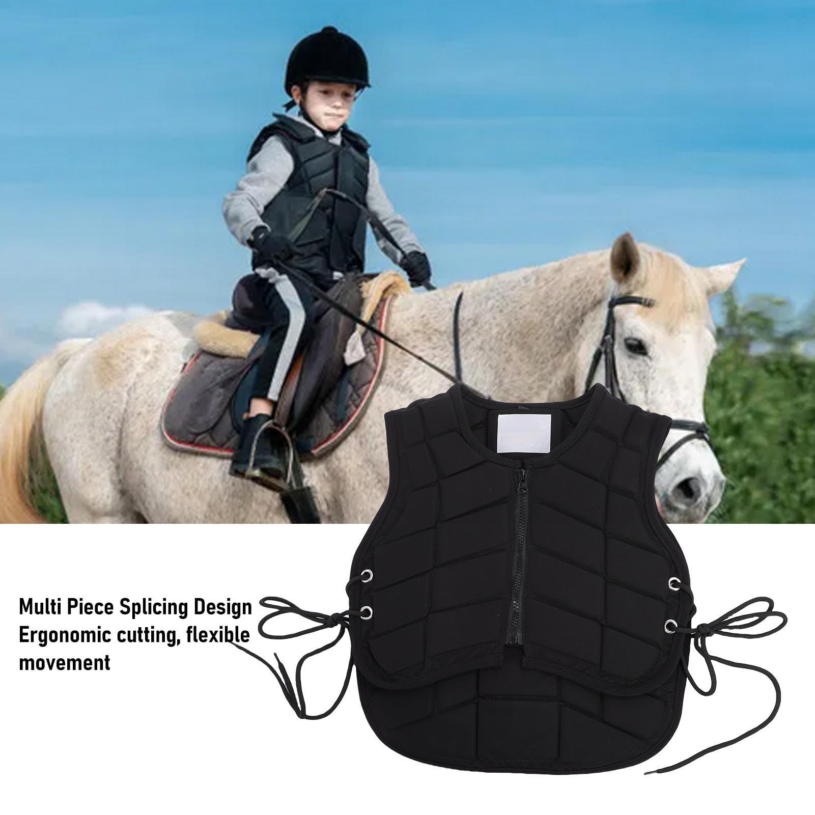 Kinder Reiterweste, Professionelle Gepolsterte Reitweste, Front Reißverschluss -Design, Equestrian Equipment Horse Riding Protective Gear für jun gen Mädchen