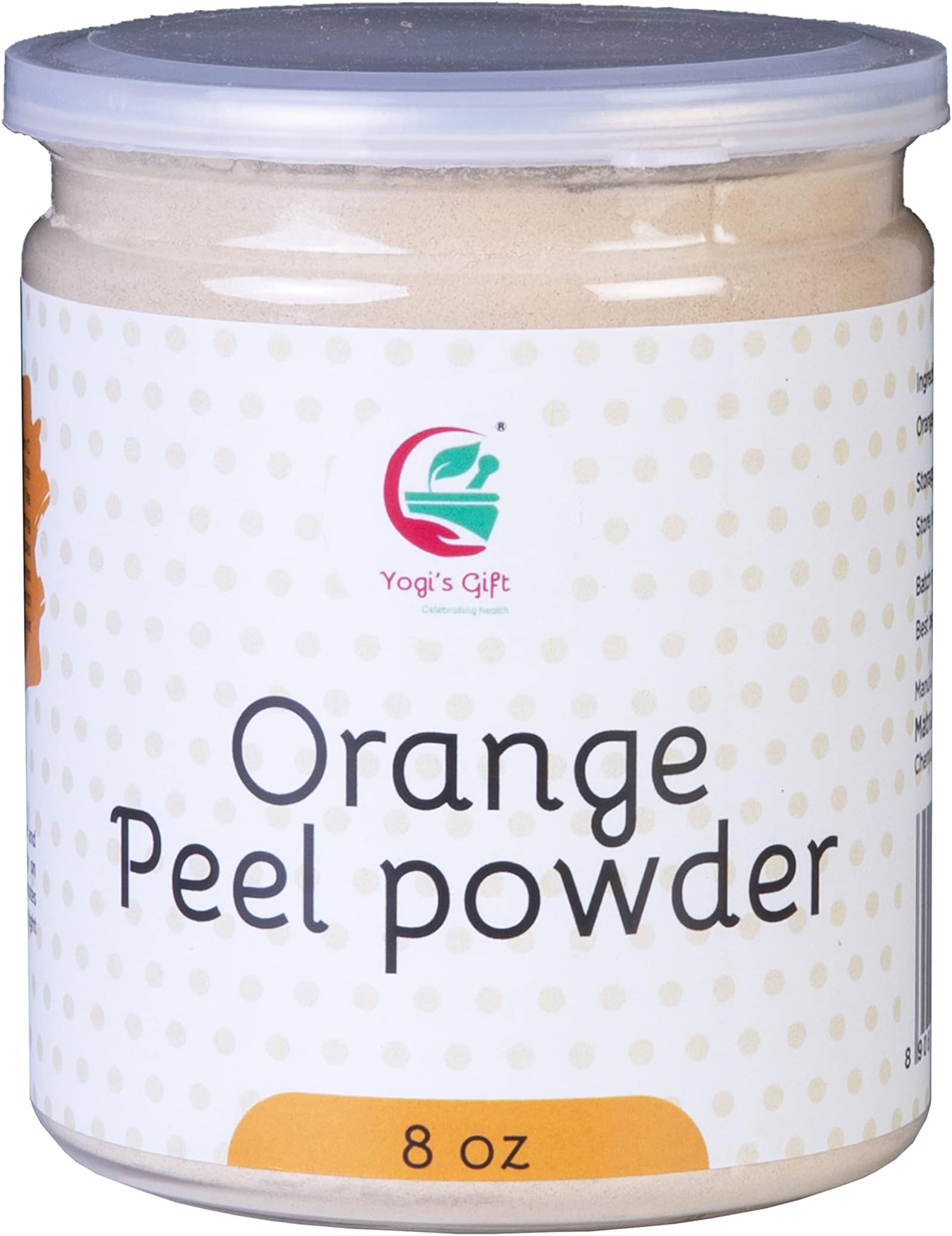 Yogi's Gift Orange Peel Powder 8 Ounce, 100% Natural Orange Peel for Face Mask, Skin Care, Rich in Vitamin C, Effective DIY Skincare Ingredient, Helps Get a Glowing Skin