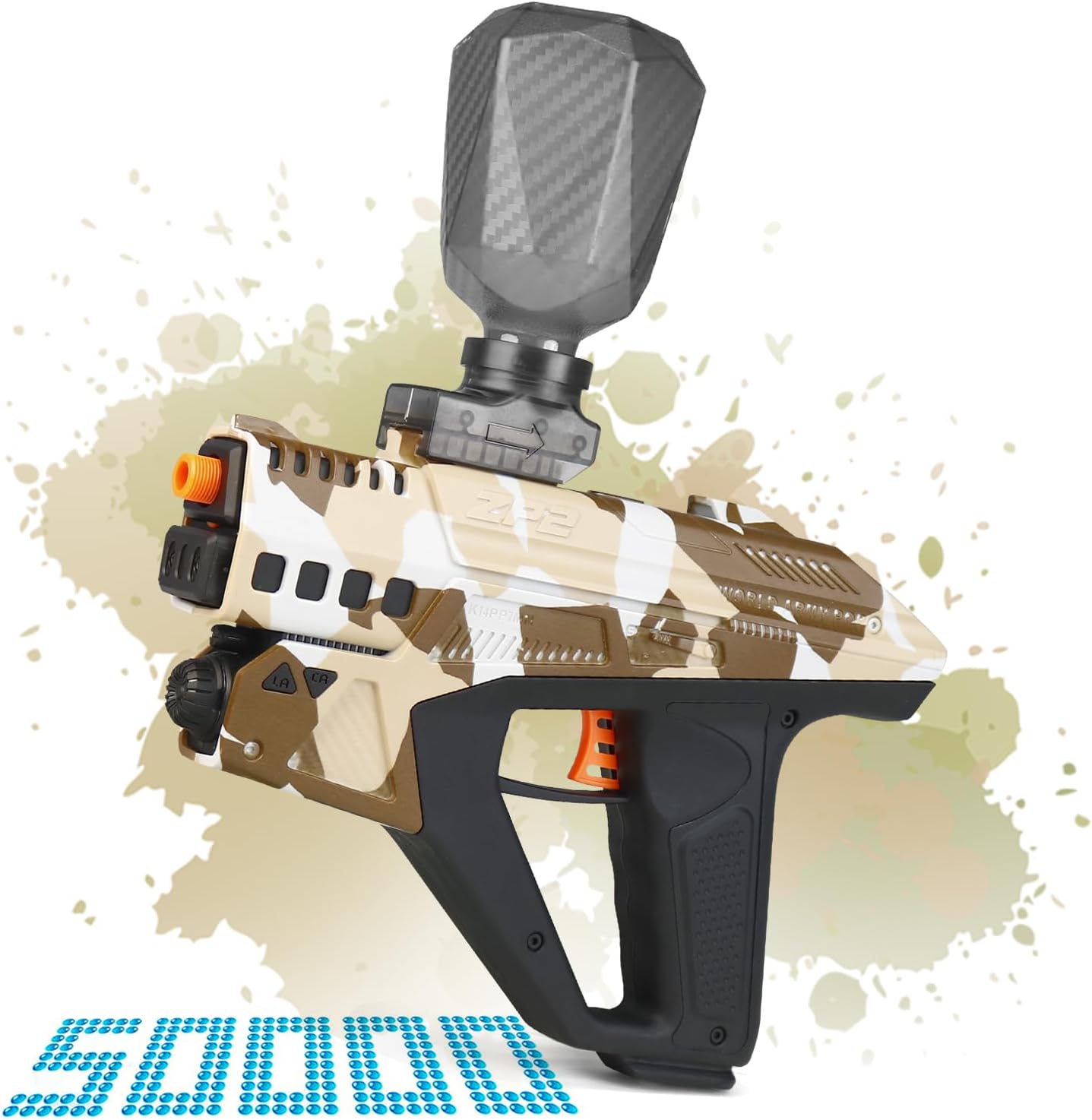 Gel Blaster Digital Screen Electric 3 Mode High Speed 160+ Fps Splatter Ball Rechargeable 70 Ft Splat Ball Toy - Outdoor Shooting Game Ages 14+(Camouflage Coffee)