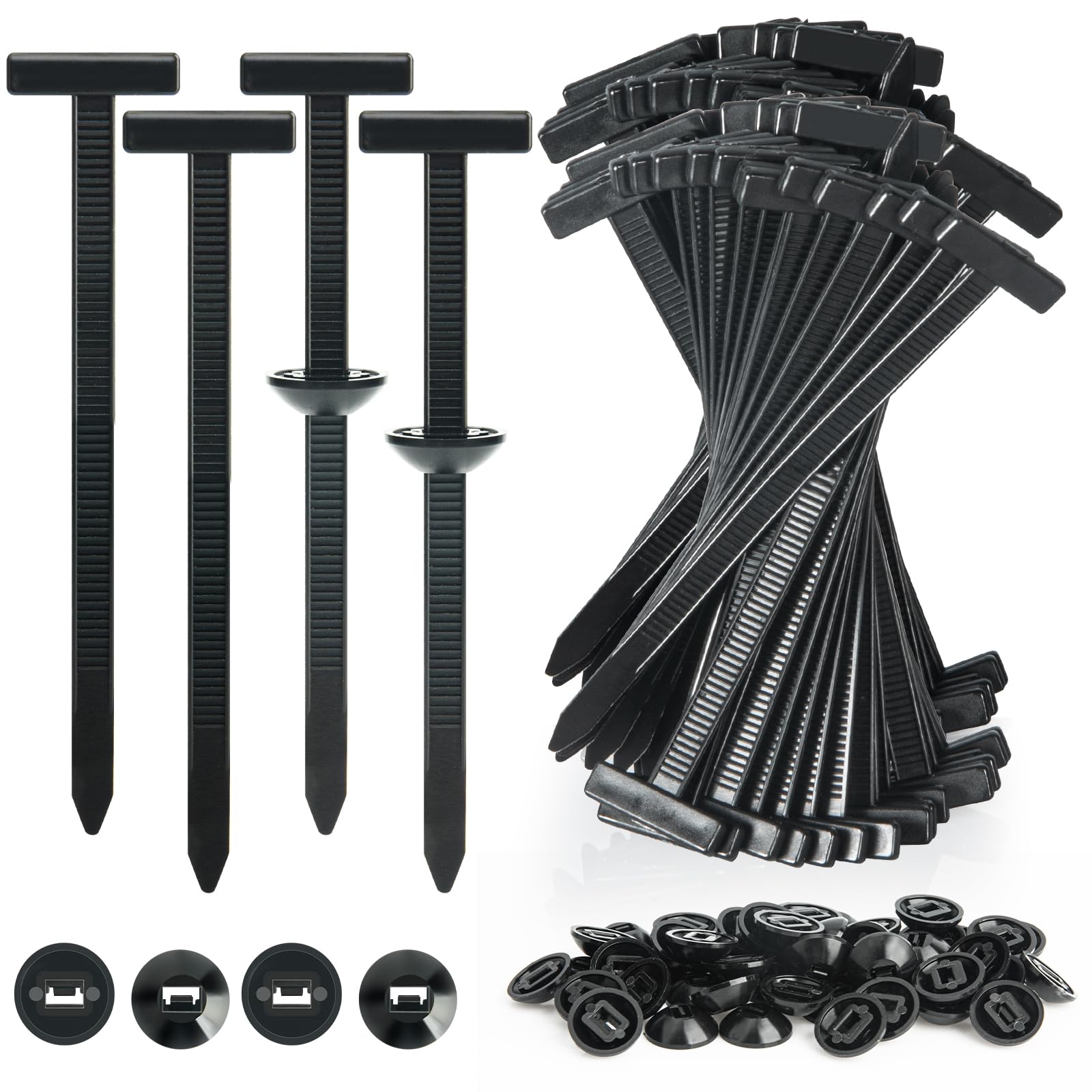 アクセサリー ABND Amazon.com: 50PCS Nylon Universal Cable Tie Buckle, Self-Locking
