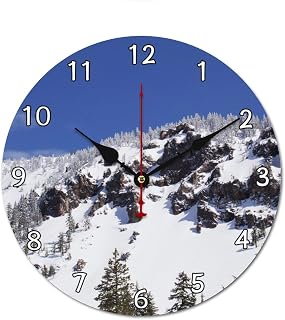 Crater Lake National Park Oregon Wall Clocks Battery Operated 10 Inch Decorative Modern PVC Clocks for Living Room Decor Bedrooms Kids Office Garage Kitchen Housewarming New
