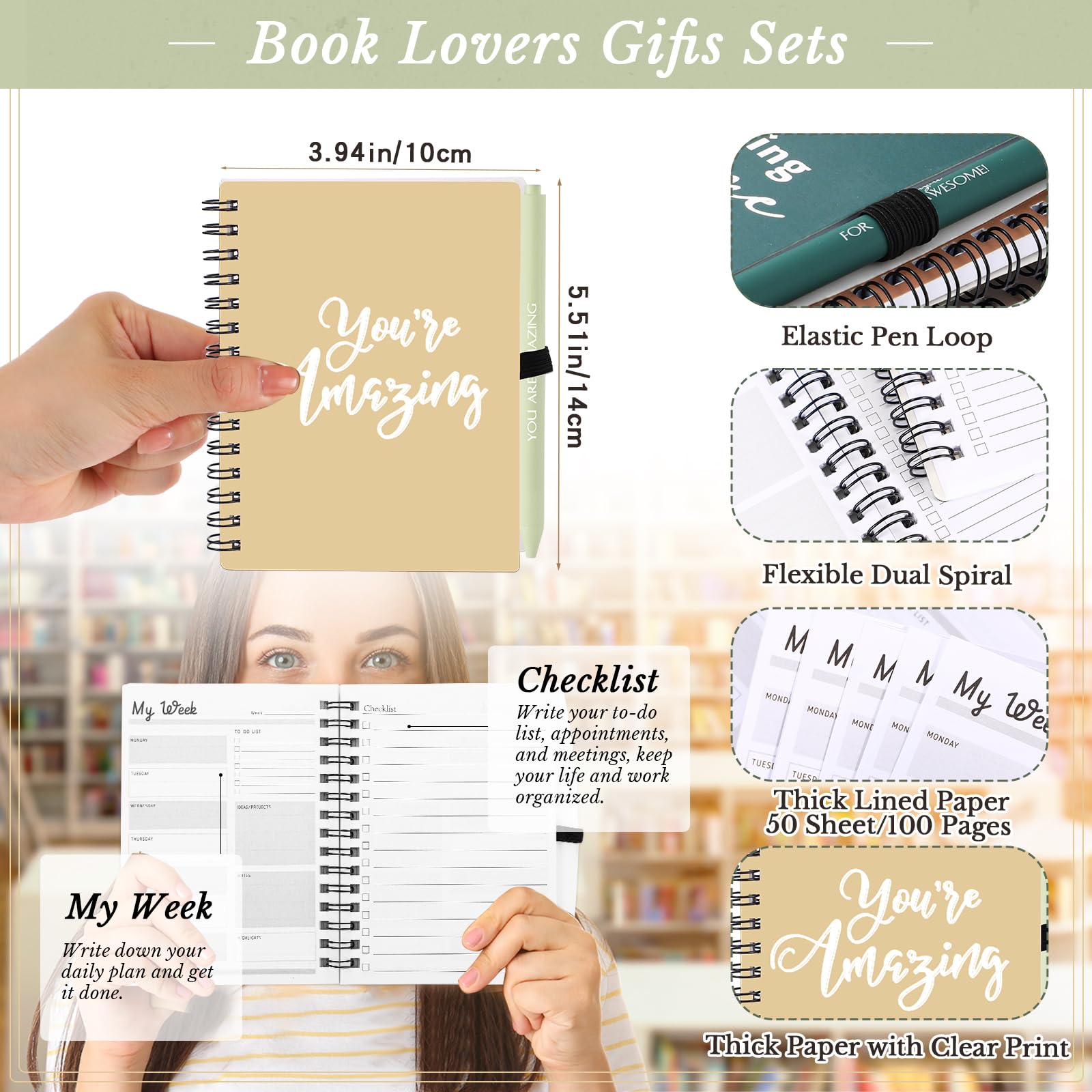 Tellingyou 20 cuadernos de agradecimiento para empleados, regalo de regreso a clases, cuaderno en espiral A6 con bolígrafos motivacionales para lista de tareas para compañeros de trabajo, profesores