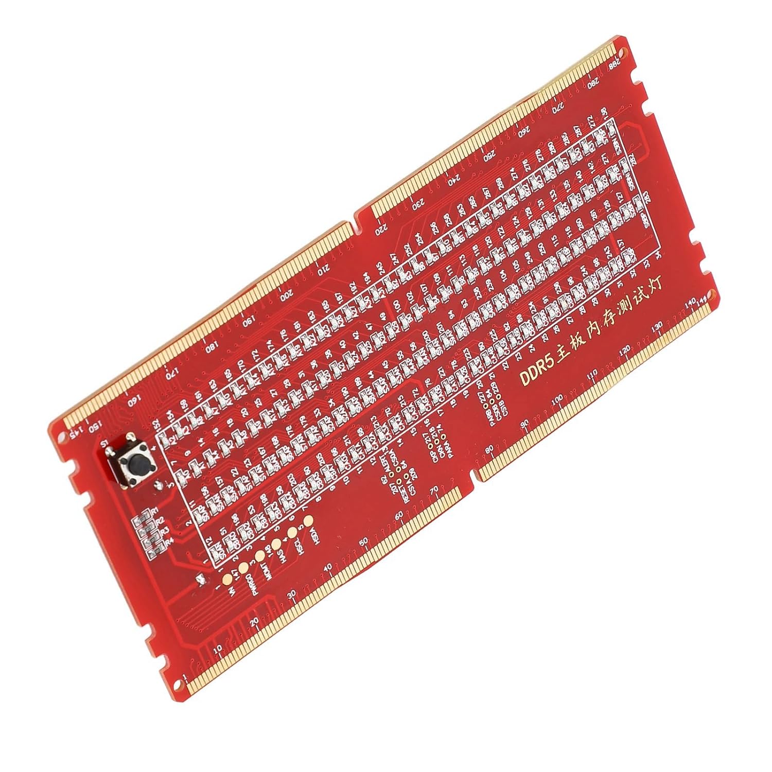 DDR5 Desktop Mainboard Test Card, Memory Slot Tester Board with LED Light for and Motherboards, No External Power Required