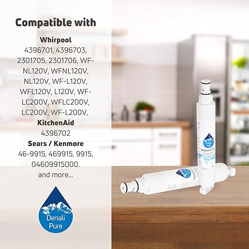 Miniatura 8 de Paquete de 3 filtros de agua de repuesto para refrigerador Whirlpool RWF-1021 - Compatible con cartucho de filtro de agua para refrigerador