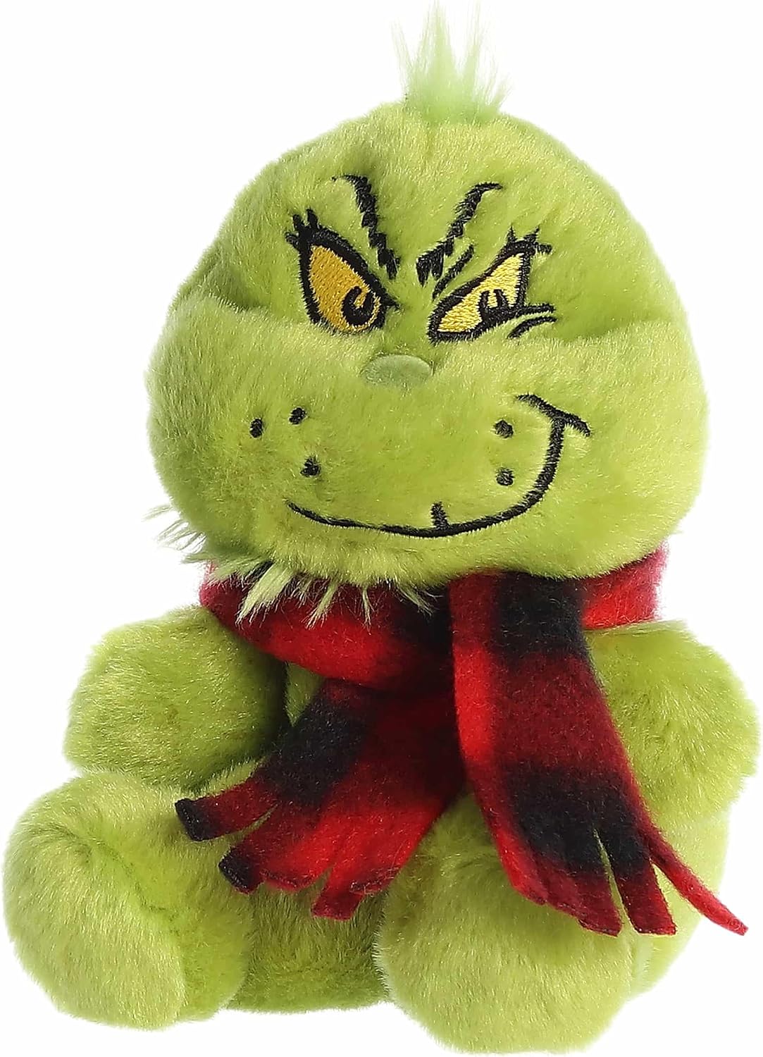 Aurora® Festive Dr. Seuss™ Grinch with Scarf Palm Pals™ Stuffed Animal - Officially Licensed Plush for Imaginative Play - Perfect for Holiday Decorations or Gifts - Green 5 Inches