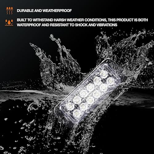 Miniatura 5 de 4 luces LED estroboscópicas para camiones, barra de luz de advertencia de emergencia de 12 LED, montaje en superficie, luz intermitente,