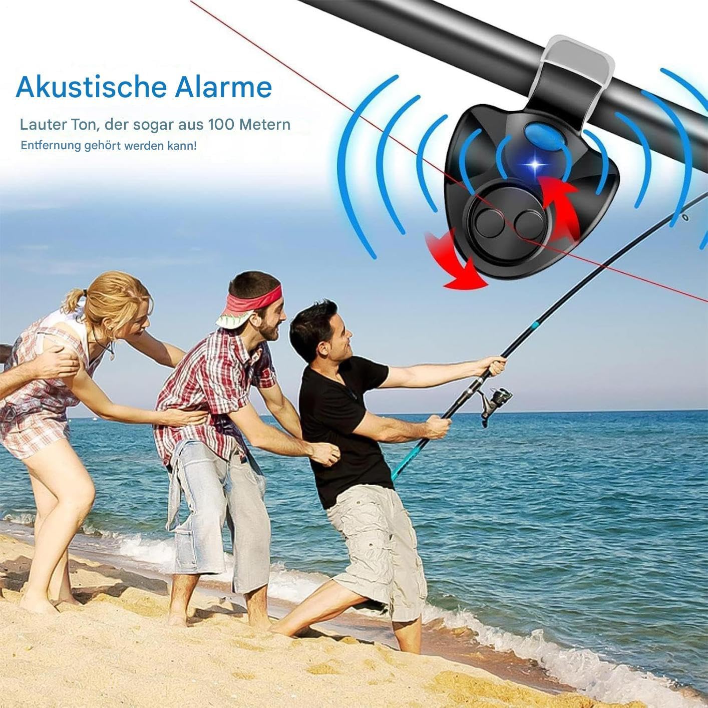 Generisch Fishing Bite alarm alarmowy, elektroniczny sygnalizator brań z alarmem LED do wędki | przenośny czujnik ostrzegawczy dla ojców, doświadczonych wędkarzy, kobiet, mężczyzn, profesjonalistów