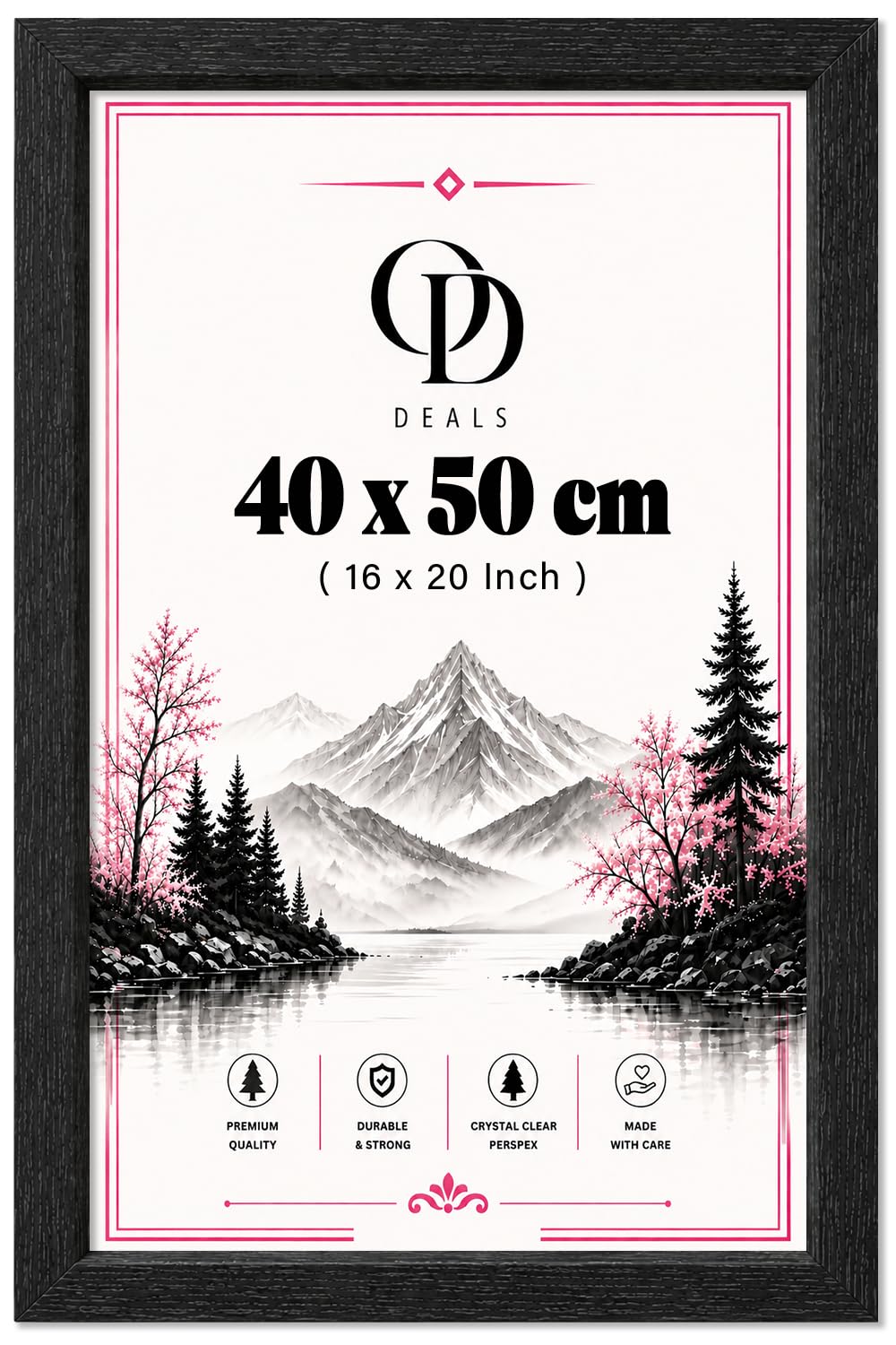 Online Deals | MDF Poster Frame (40 x 50 CM) 16x20 Inch for Fashion Photography, Storyboard Prints & Movie Stills, Elegant MDF Finish, Easy Wall Mounting [ Black ] — image 1