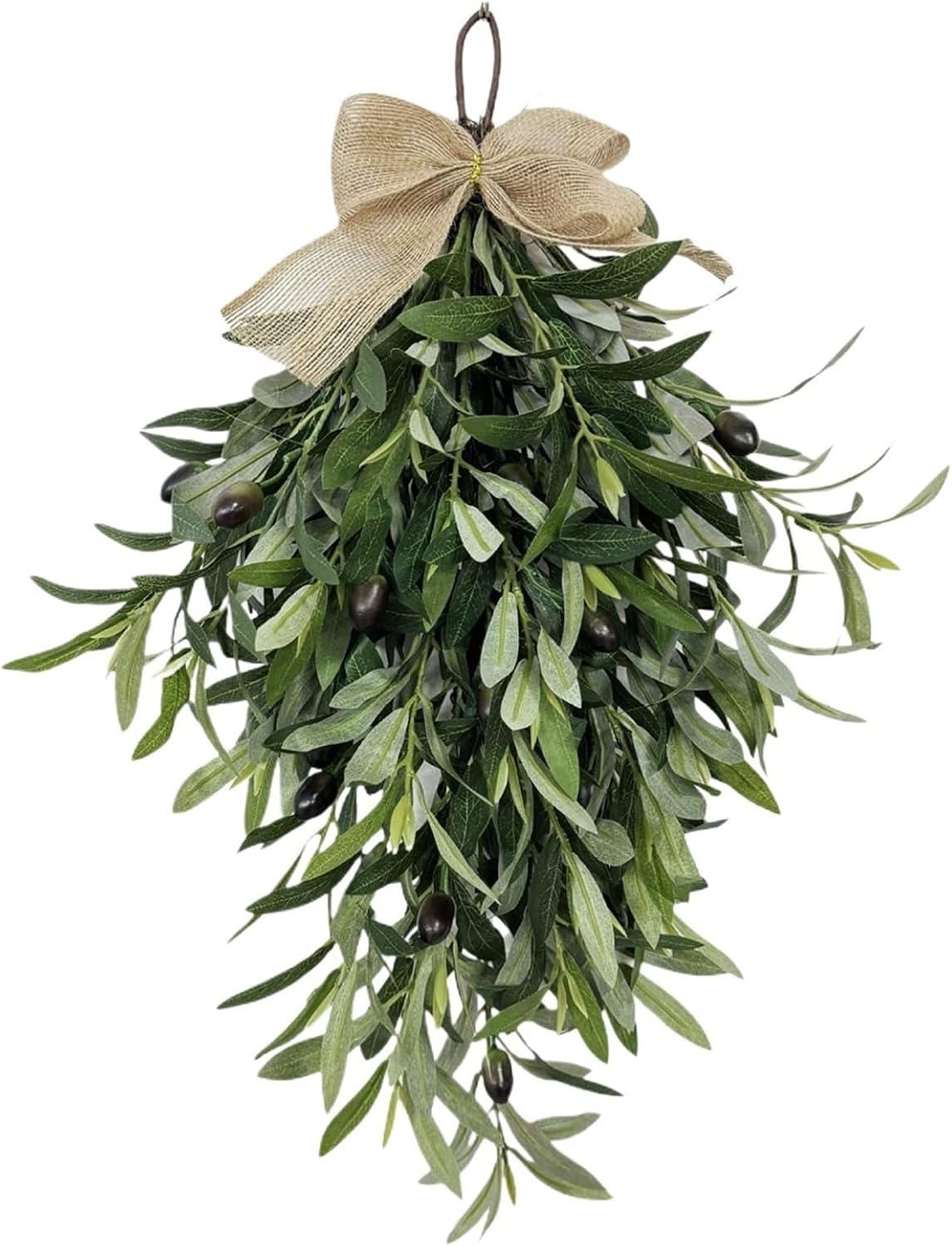 Artificial Branch Teardrop Swag - Farmhouse Spring Hanging Garland for Home Wedding