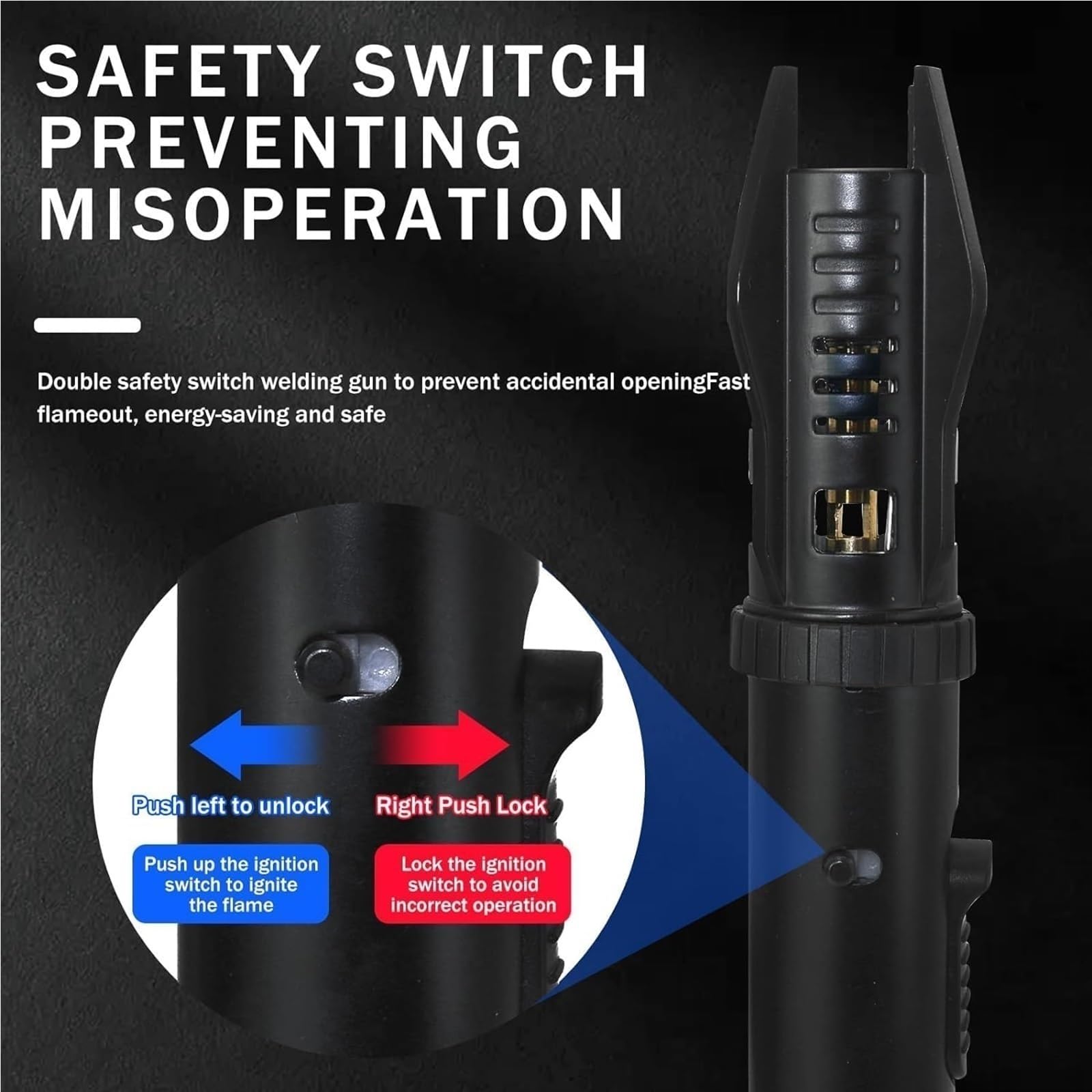 Briquet tempête Jet Flamme gaz butane Rechargeable Flamme réglable Verrouillage de sécurité Utilisation en extérieur Flamme brillante pour la survie et les urgences