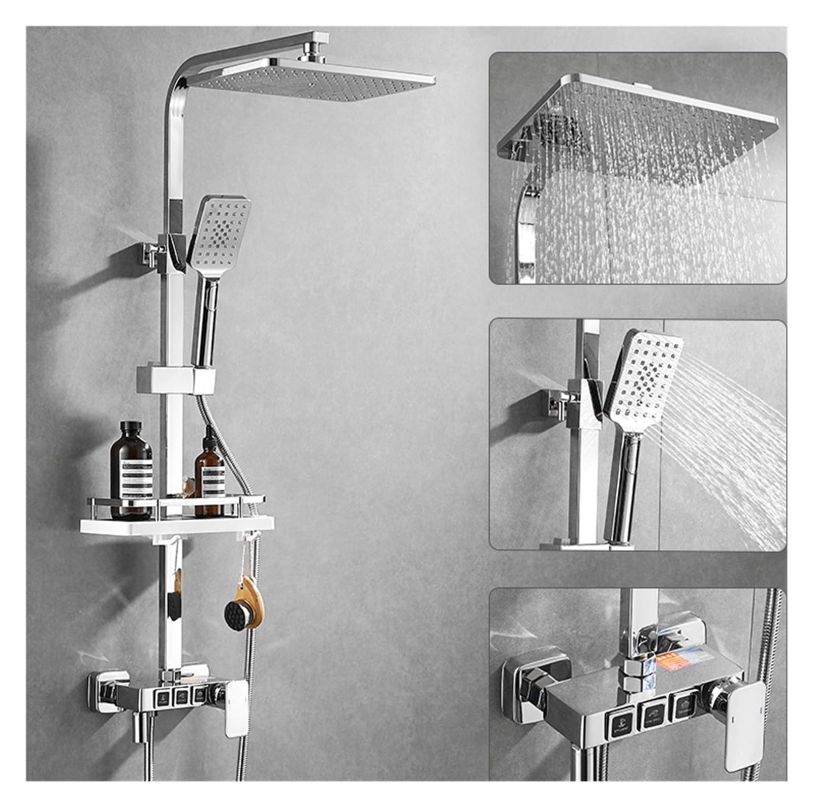Système de douche pluie chaud et froid pour rénover une baignoire familiale moderne