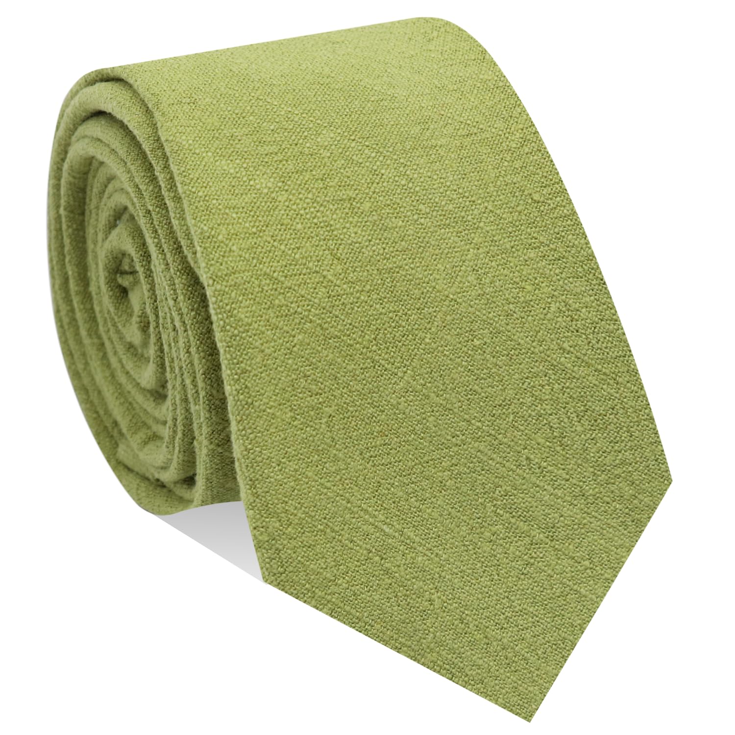 Luckyvestir Ties for Men Cotton Skinny Tie Solid Color Neckites for Wedding Business Graduation Party