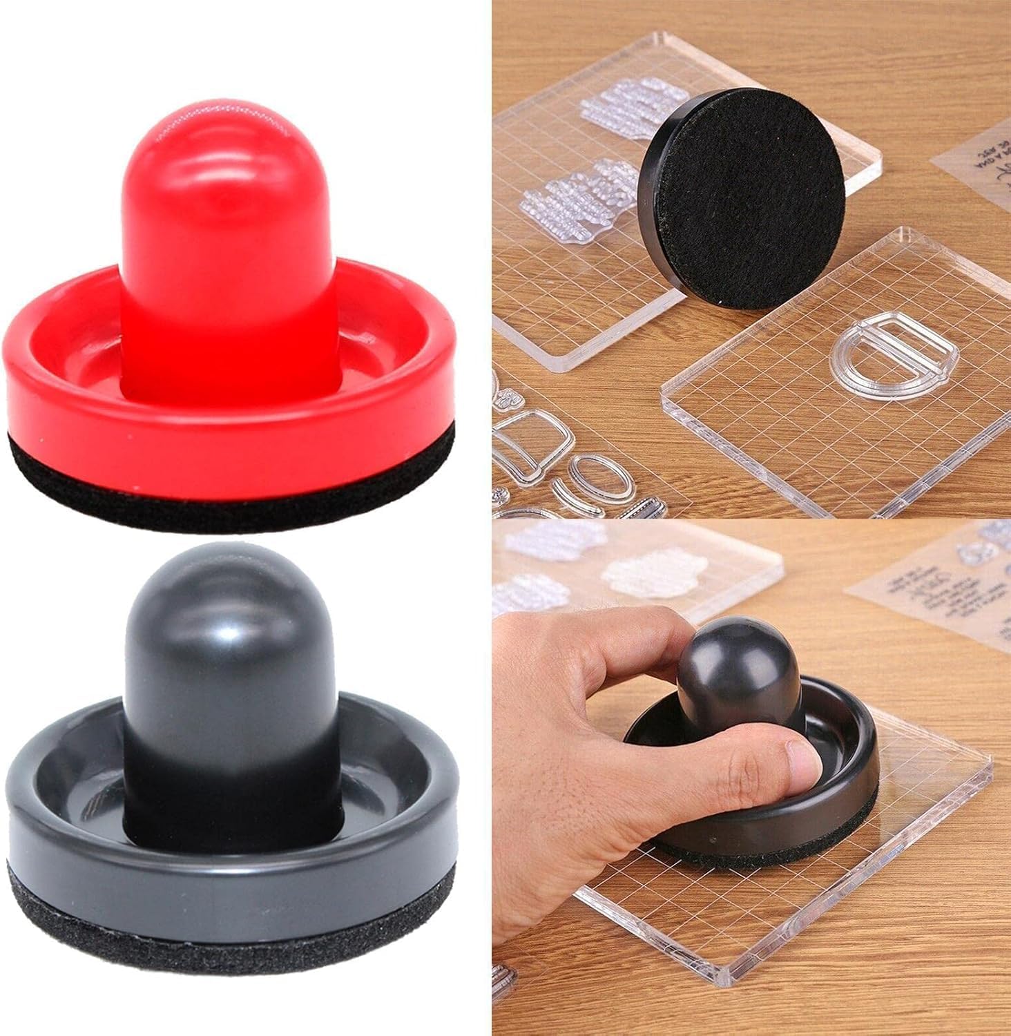 Red Acrylic Stamping Pressure Tool for Clear Stamps Scrapbooking Used to Put Even Pressure On Stamp Platform Precision Press Craft Hand Tools for Scrapbooking Embossing Cardmaking Seal Stamps