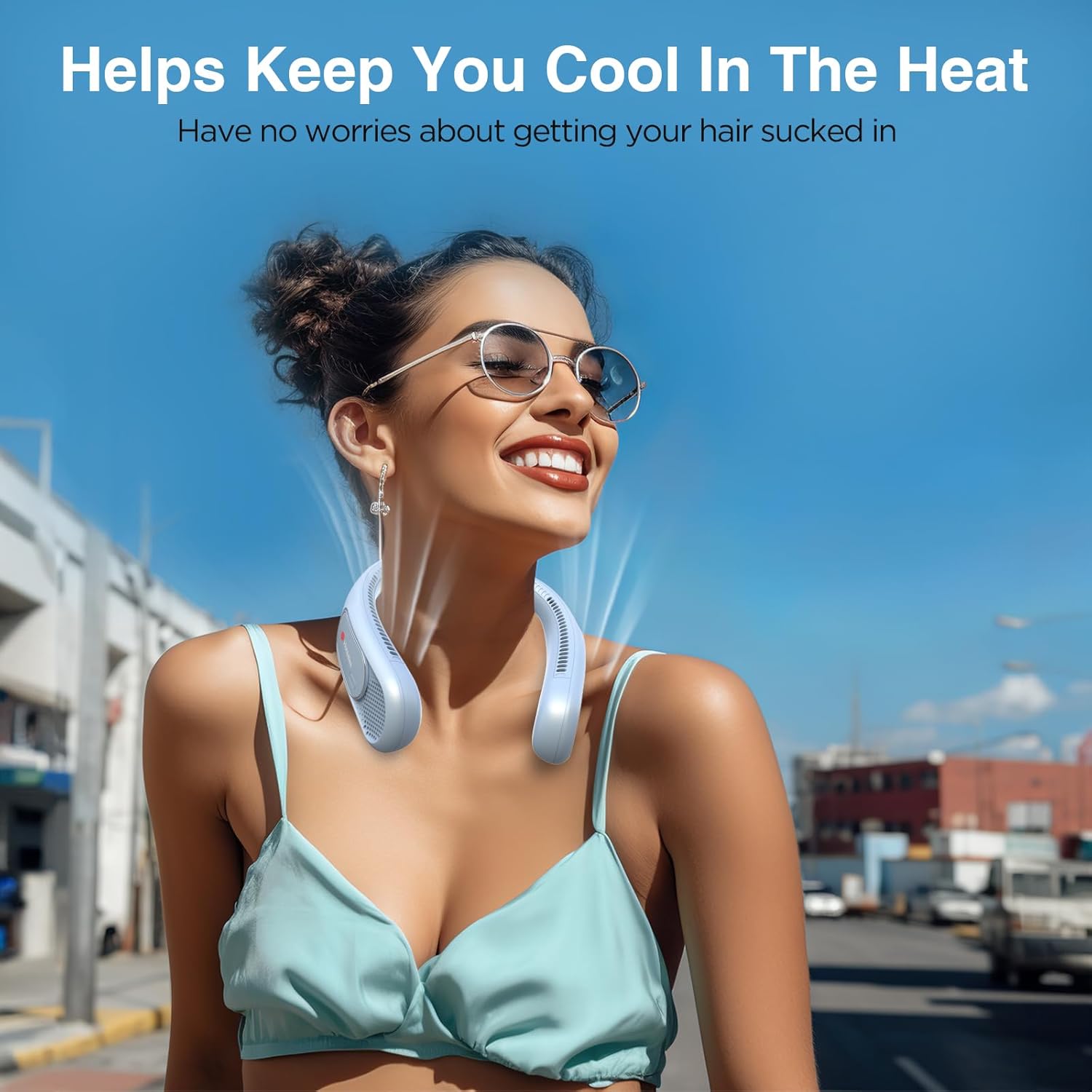 Hotsales Neck Fan, Hands Free Bladeless Neck Fans Portable Rechargeable, 6000 mAh Battery Operated Wearable Personal Fan, Cooling Neck Fan, 3 Speeds, USB Fan Gifts for Men, Women, Travel, Outdoor