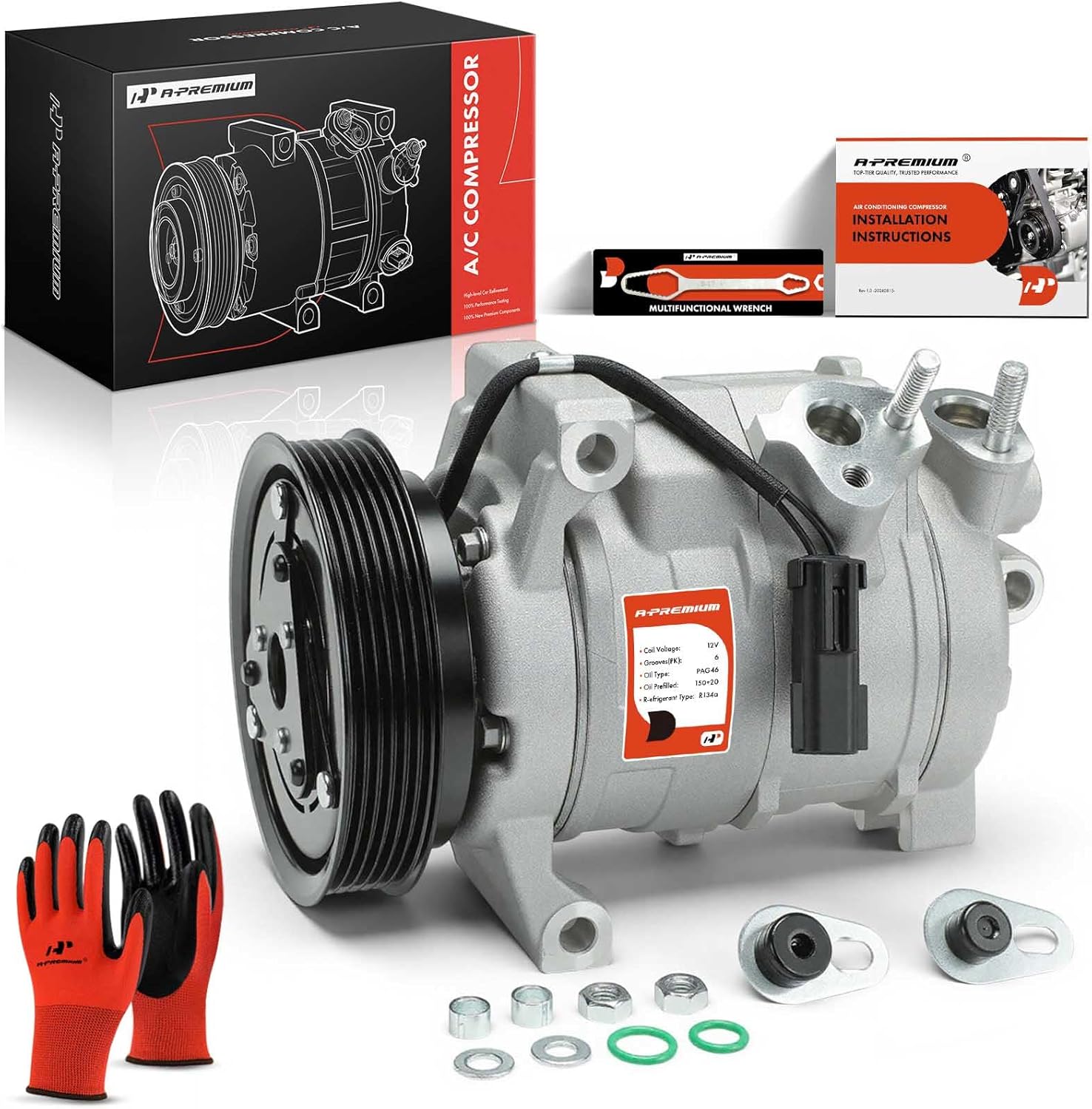 A-Premium Air Conditioning Compressor with Clutch for Dodge Ram Trucks