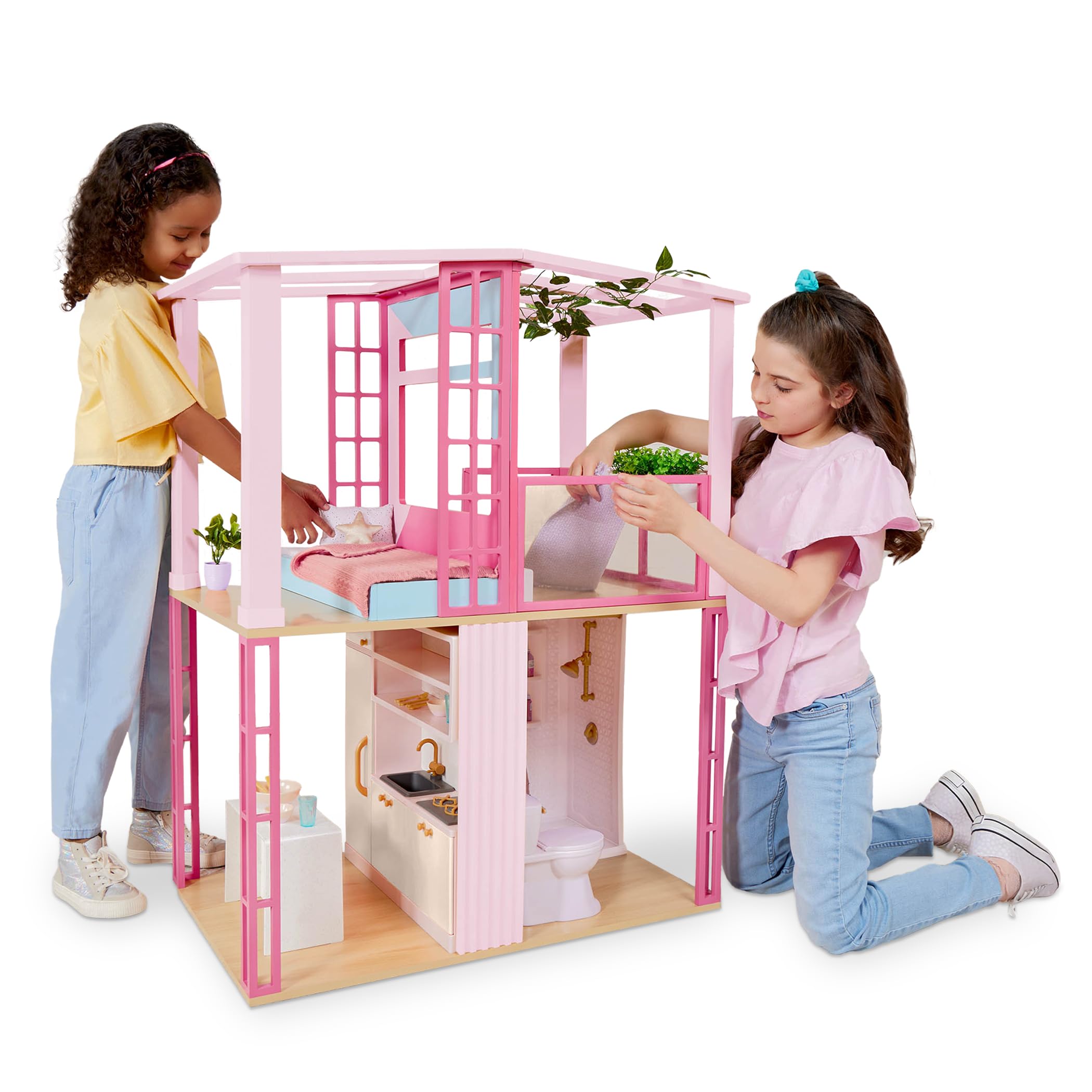Our Generation – Pink Dollhouse with Terrace Playset – Movable