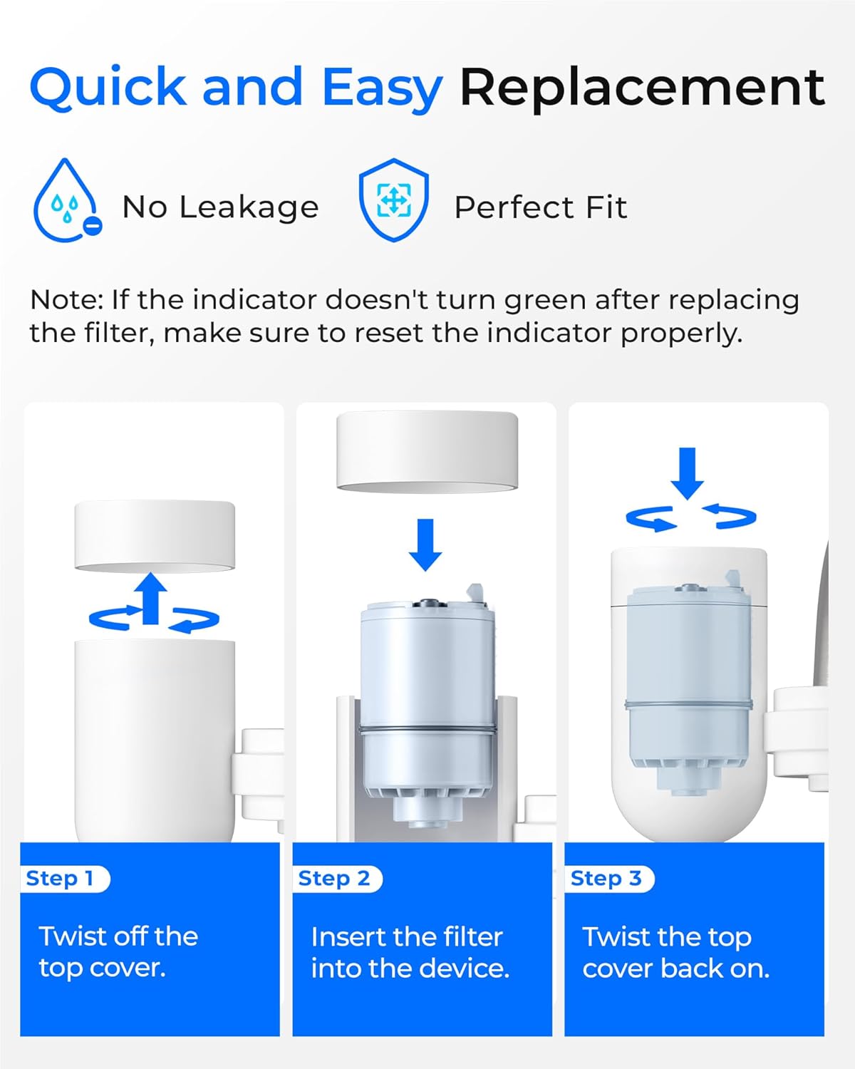 [Alkaline] Waterdrop NSF Certified Water Filter, Replacement for All PUR®, PUR®PLUS Faucet Filtration Systems, Pur® RF-9999® Faucet Water Filter (6 Count), Model No.: WD-C08A