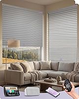 Vista 28 de Graywind Persianas motorizadas Shangrila más anchas compatibles con Alexa Google Control remoto recargable, filtro de luz inteligente, persianas