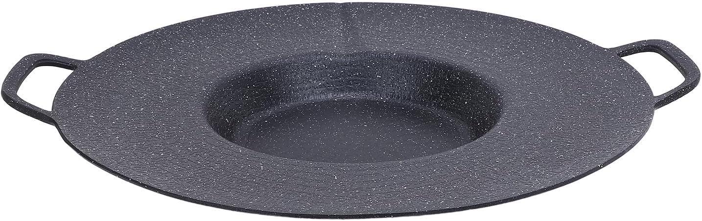 Asixxsix Korean BBQ Grill Pan, Nonstick Even Heat Distribution Large Capacity Grill Skillet, Frying Pan with Aluminum Alloy Construction for Camping Home Cooking Stove