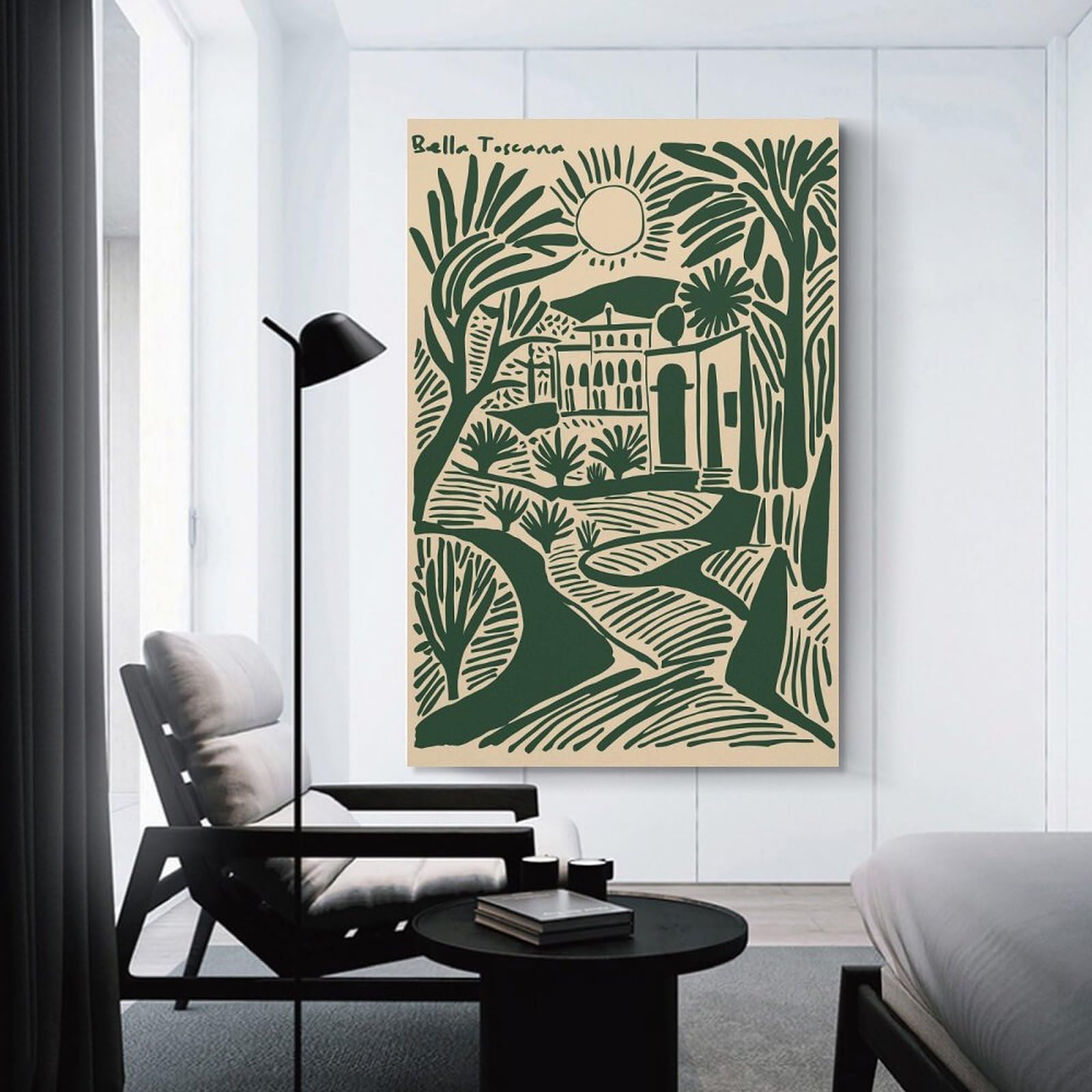 Junmoney Unframe-Style-19 Bella Toscana Illustration Wall Picture Print 08X12inch(20X30cm), For Lounge Decor, Offices Or Entryway Styling, A Flexible Wall Accent For Shared Spaces