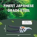 Saboten Japanese Pruning Shears 7.9" – Professional Bypass Garden Clippers, Made in Japan, Sharp Carbon Steel Blade with Sap-Resistant Fluorine Coating, Comfort Grip, Cuts up to 3/4 in (20 mm)