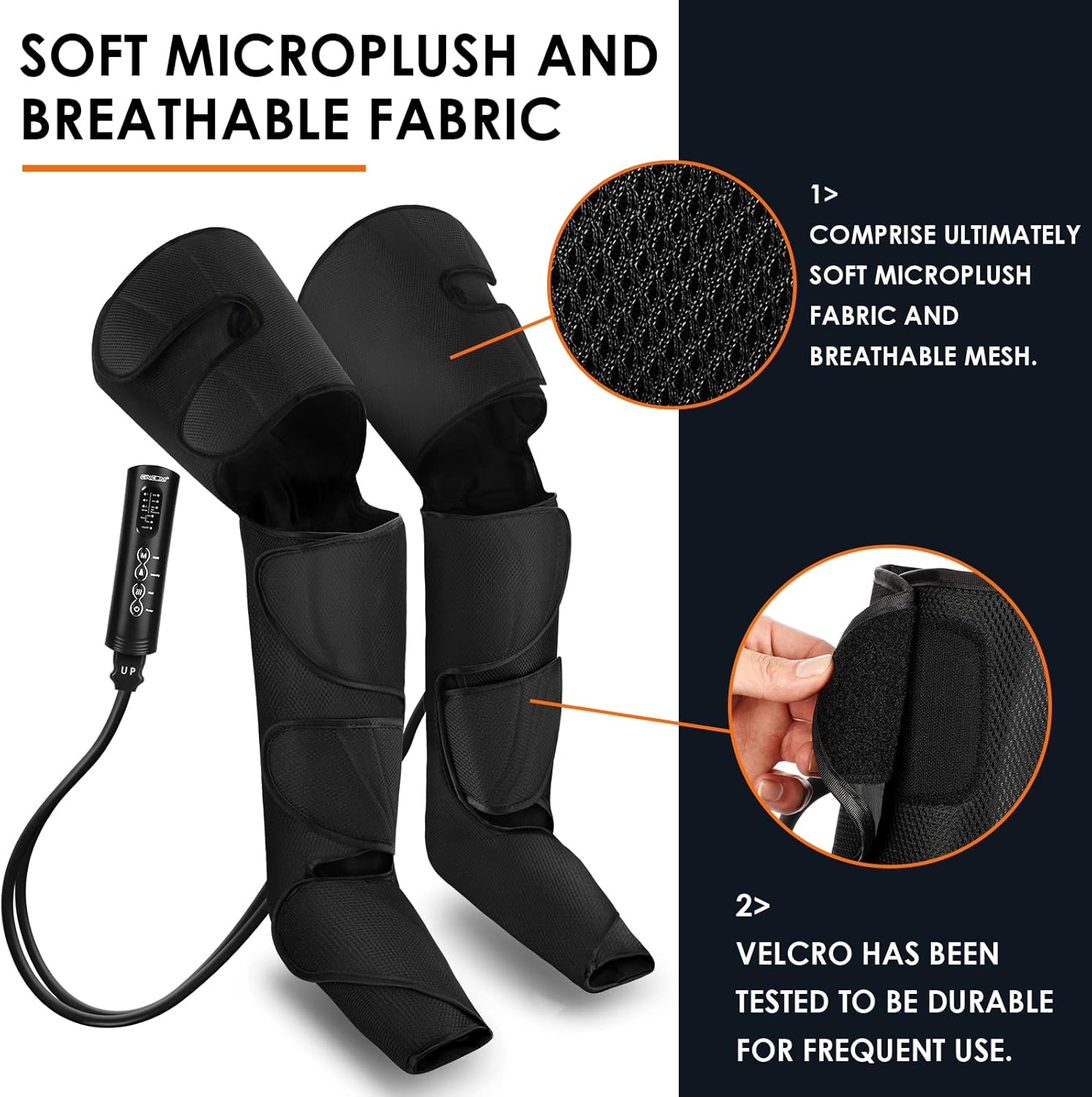 CINCOM Leg Massager with Heat - Air Compression Foot, Calf & Thigh Massager with Handheld Controller