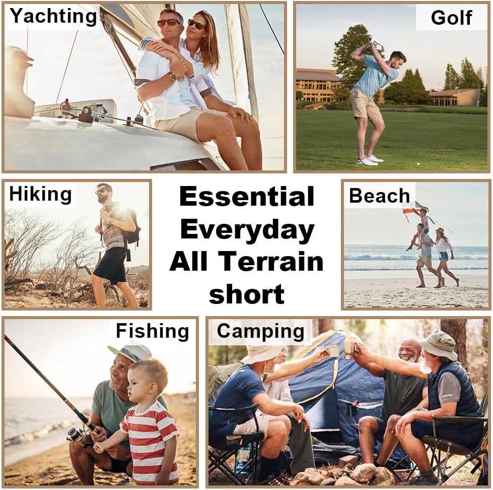 Keevoom Mens Hiking Golf Shorts Quick Dry Lightweight Summer Beach Flat Front Dress Short for Work Travel Camping Pants