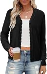 CHICZONE Women Soft Knit Cropped Cardigan Fashion Dressy Button Down Sweater Long Sleeve Casual Clothes S-XXL